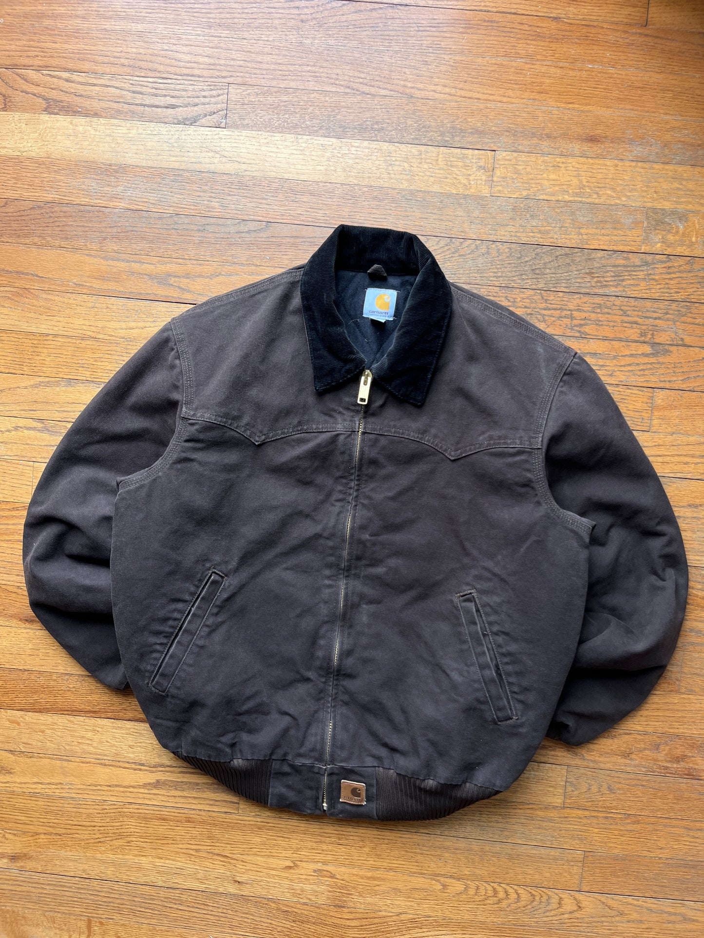 Faded Dark Brown Carhartt Santa Fe Jacket - Large