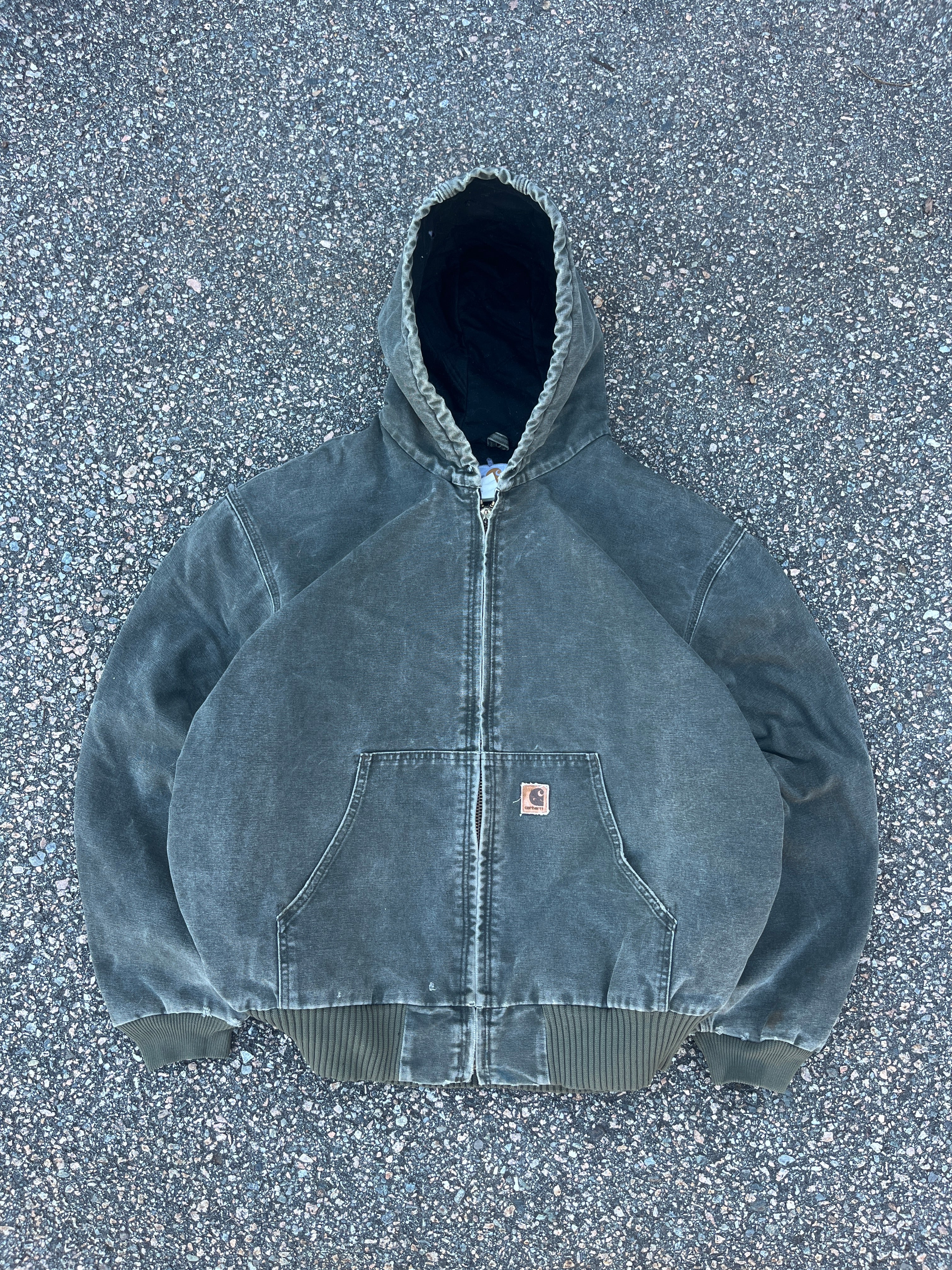 色あせたオリーブグリーンのカーハート アクティブ ジャケット - 2XL