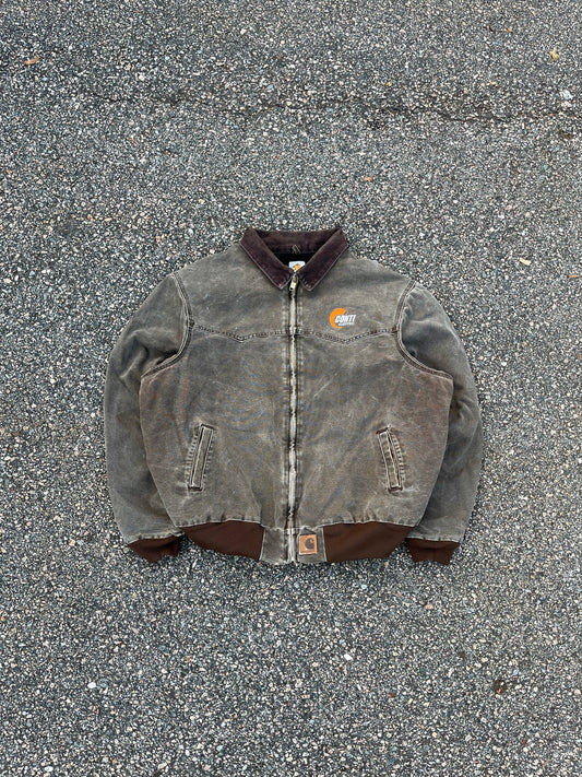 Faded Chestnut Brown Carhartt Santa Fe Jacket - Boxy XL-2XL