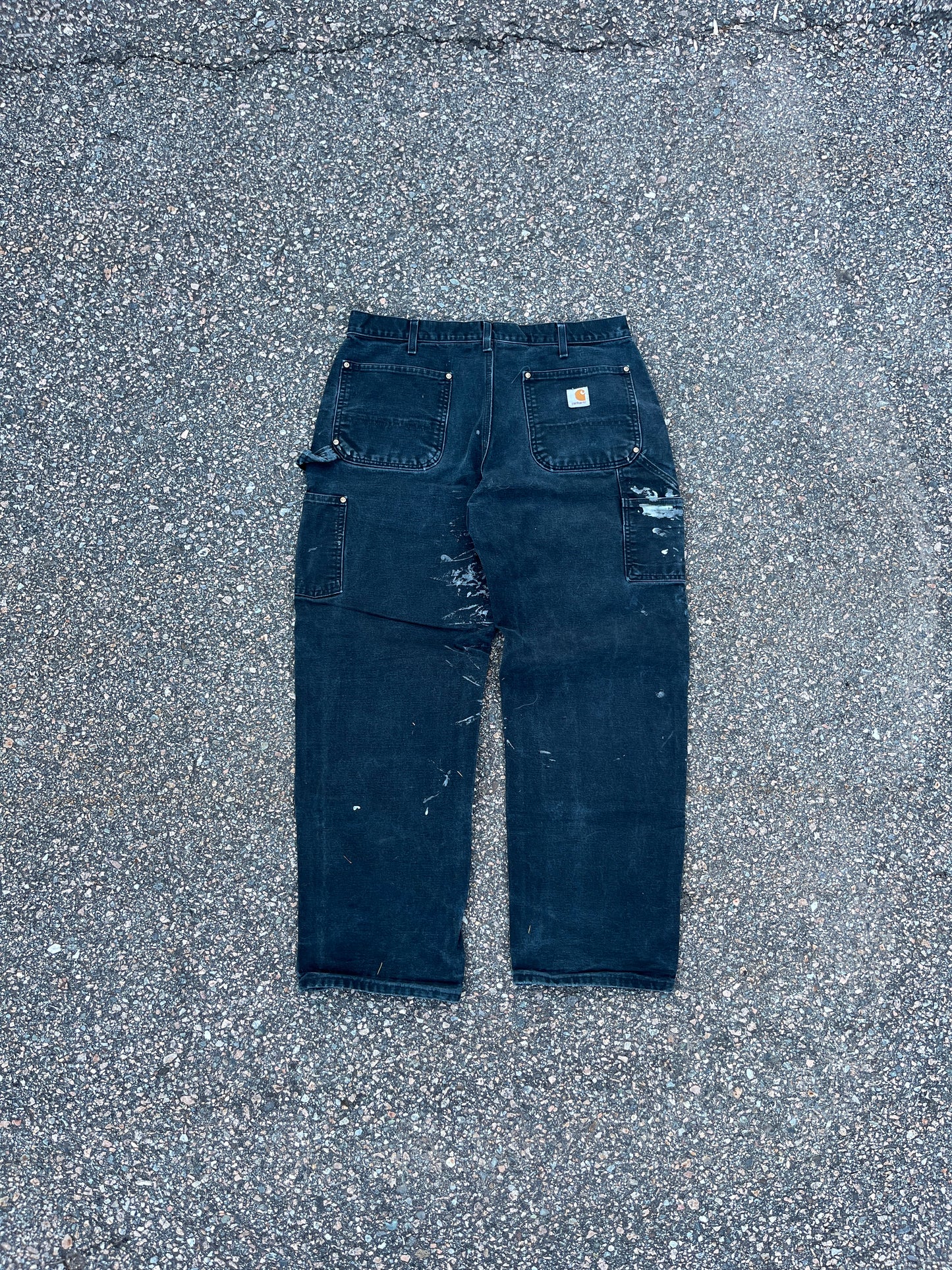 Faded n Painted Black Carhartt Double Knee Pants - 32 x 28.5