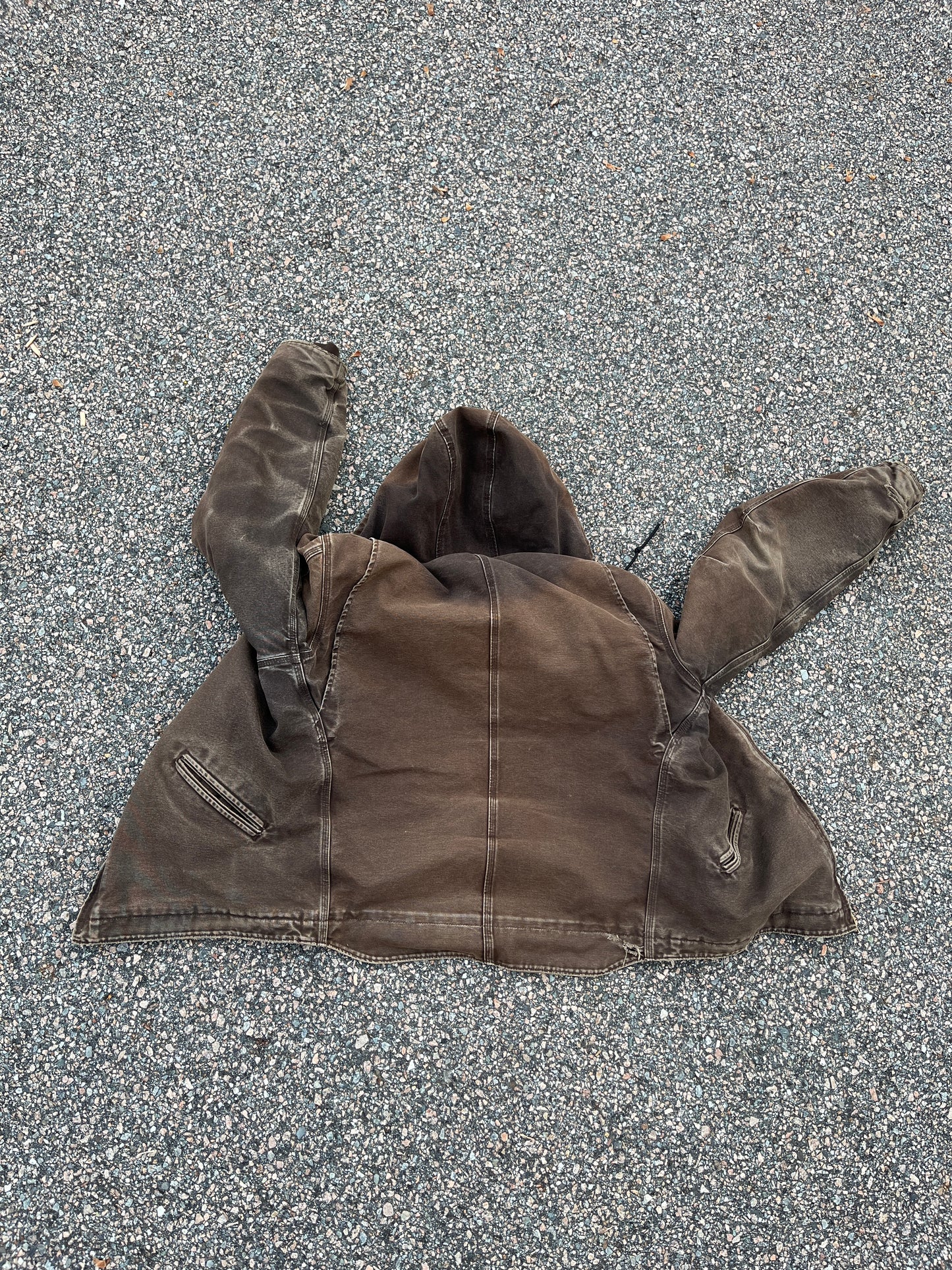 Faded Brown Carhartt Sherpa Lined Jacket - Large