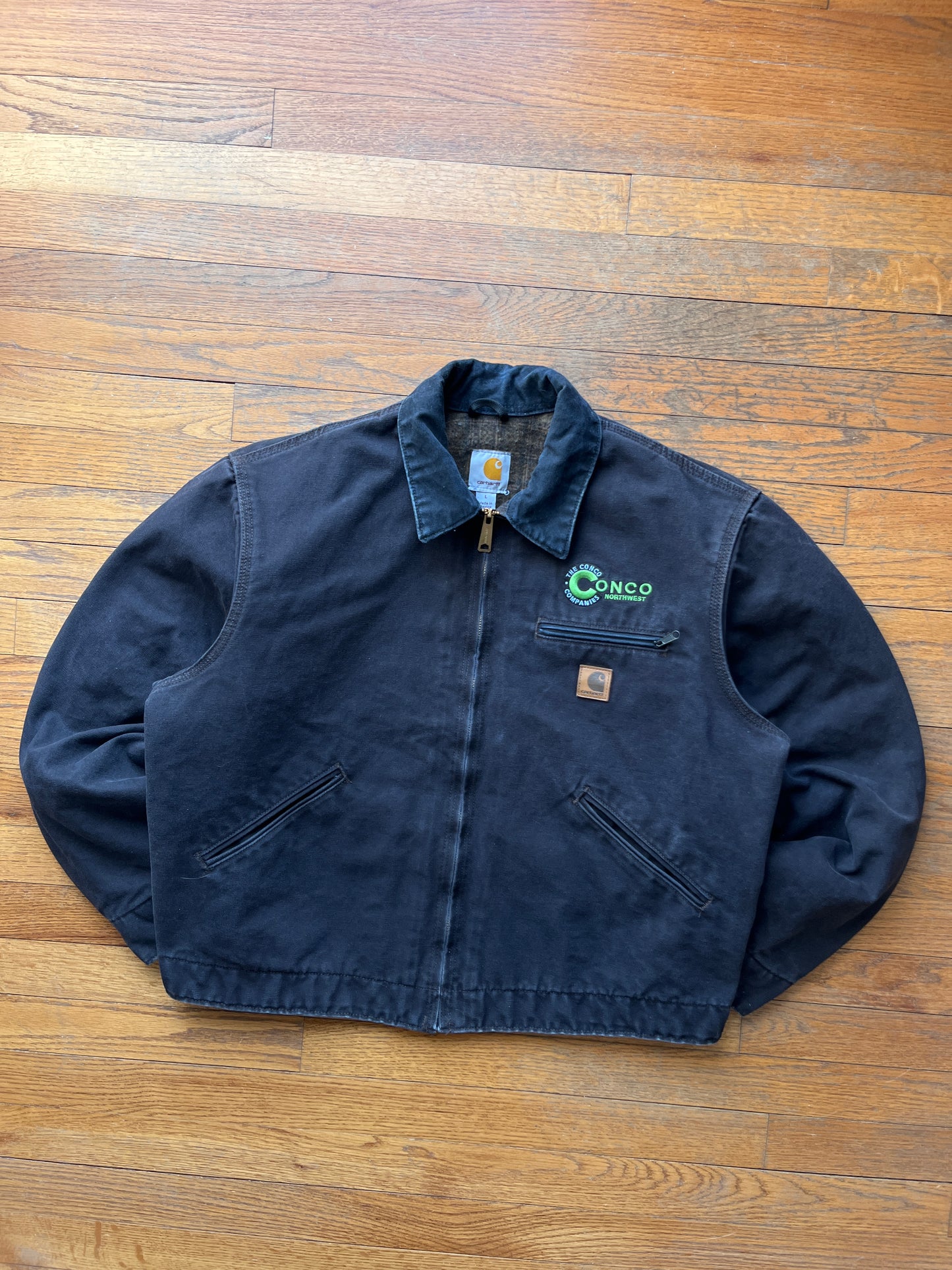 Faded Dark Brown Carhartt Detroit Jacket - Boxy Medium