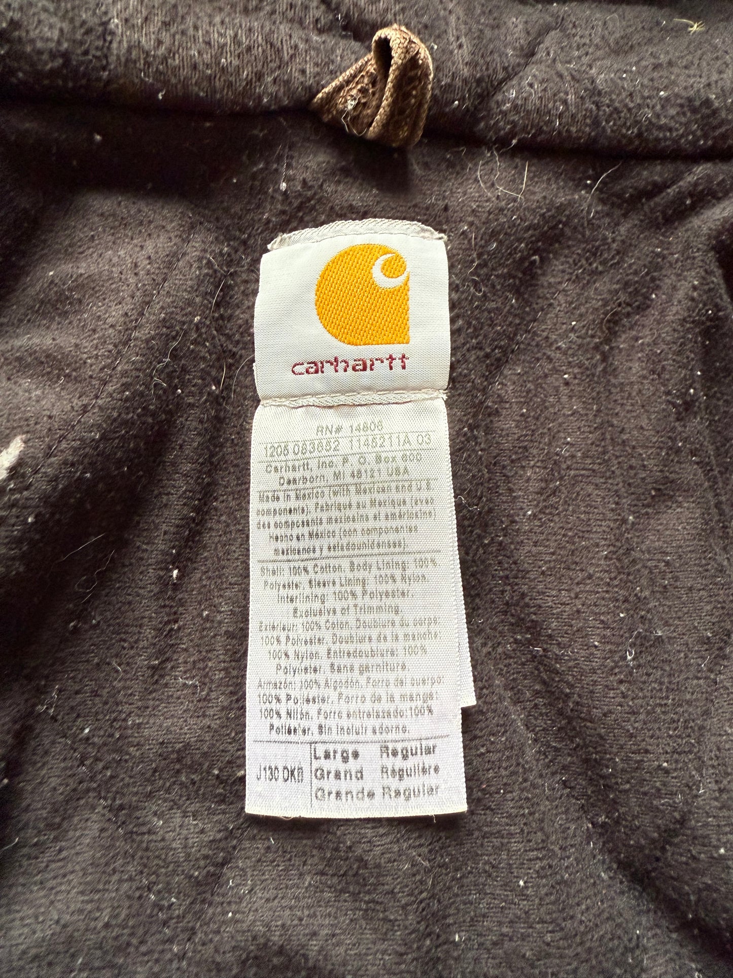 Faded Dark Brown Carhartt Active Jacket - Large