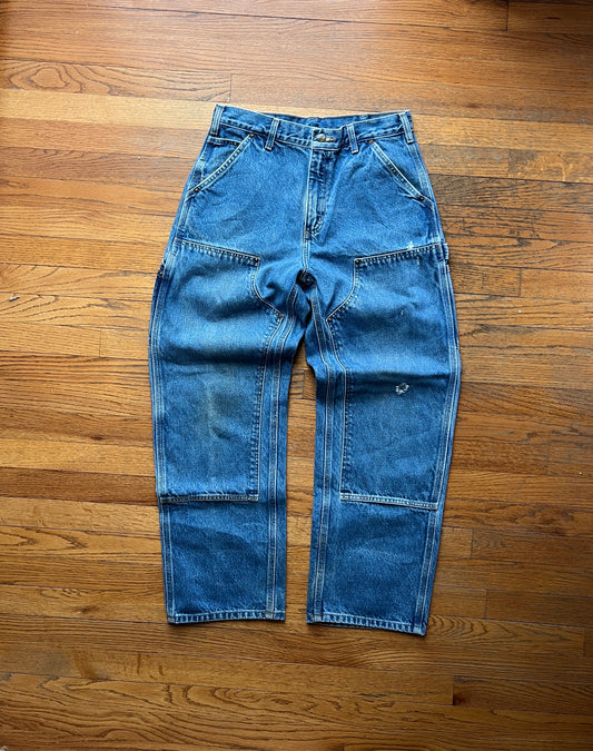 Faded Denim Carhartt Double Knee Pants - 31 x 29.5