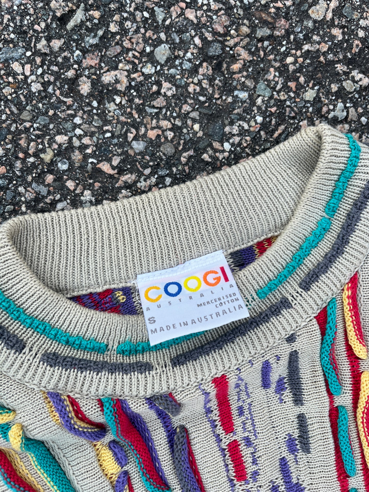 Coogi オーストラリア製 3D ニット コットン セーター - S