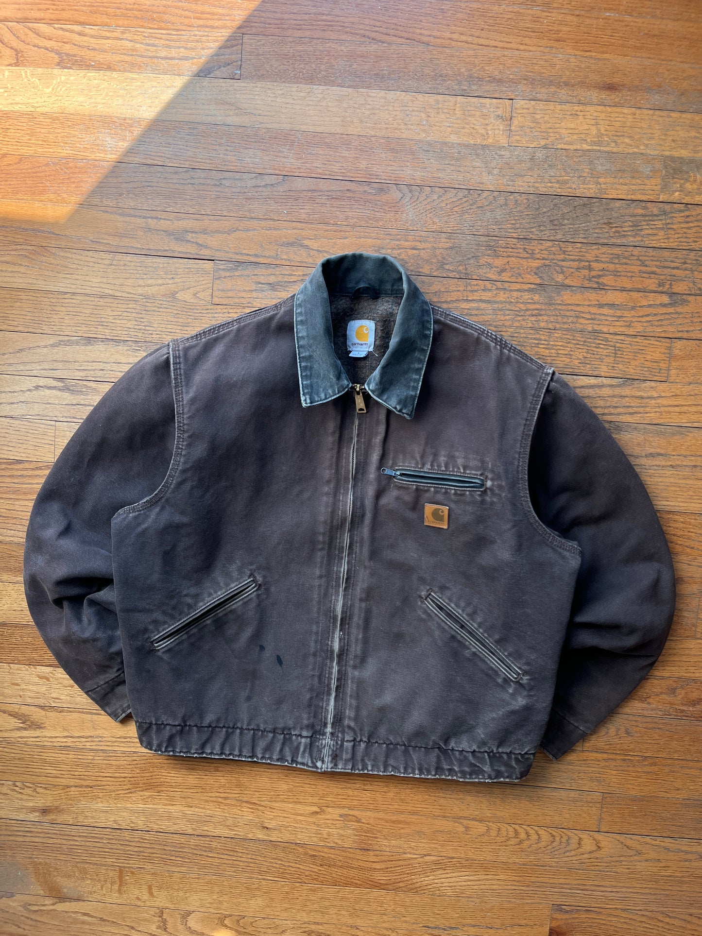 Faded Dark Brown Carhartt Detroit Jacket - Boxy M-L