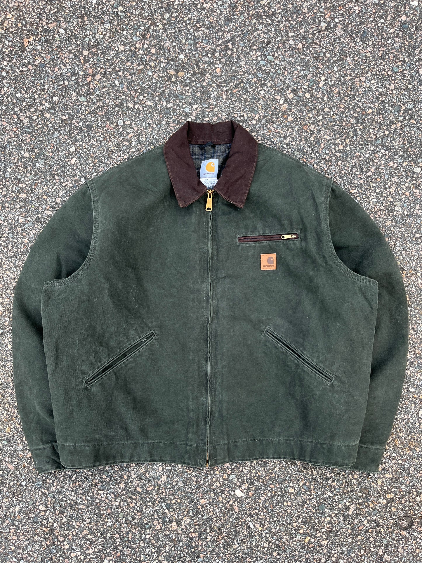 Faded Olive Green Carhartt Detroit Jacket - Boxy Large