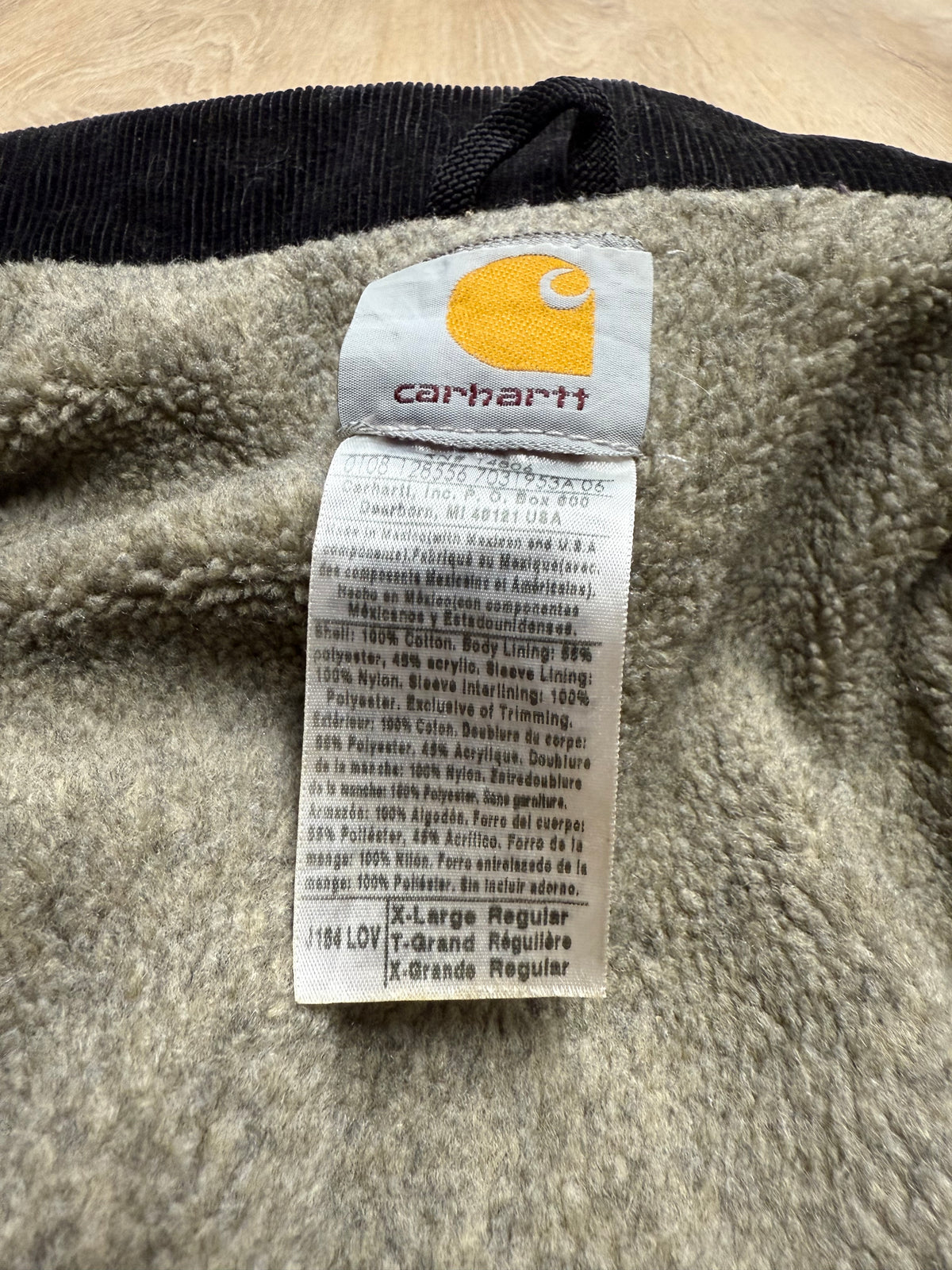 Faded Olive Green Sherpa Lined Carhartt Arctic Jacket - XL