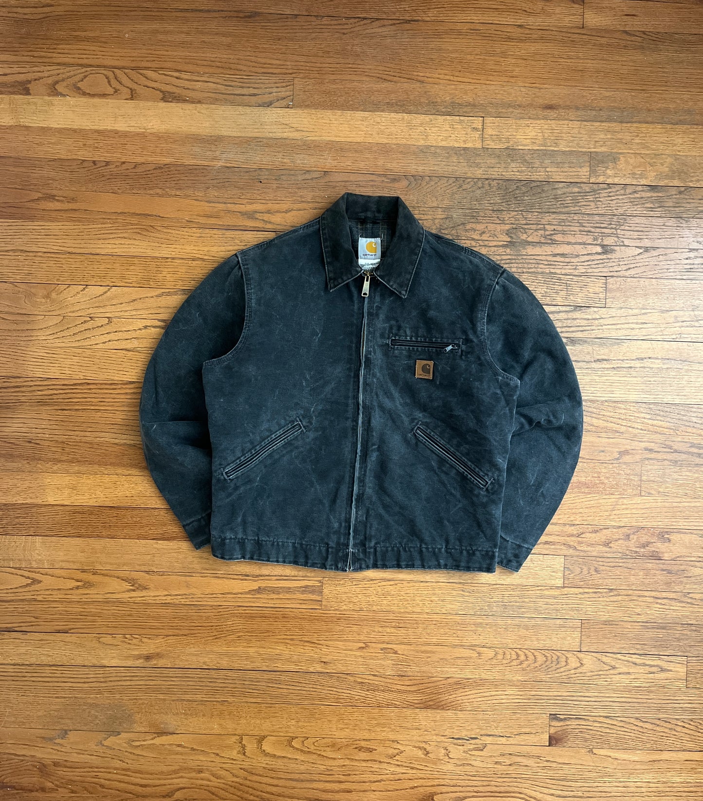 褪色汽油蓝色 Carhartt 底特律夹克 - 中号