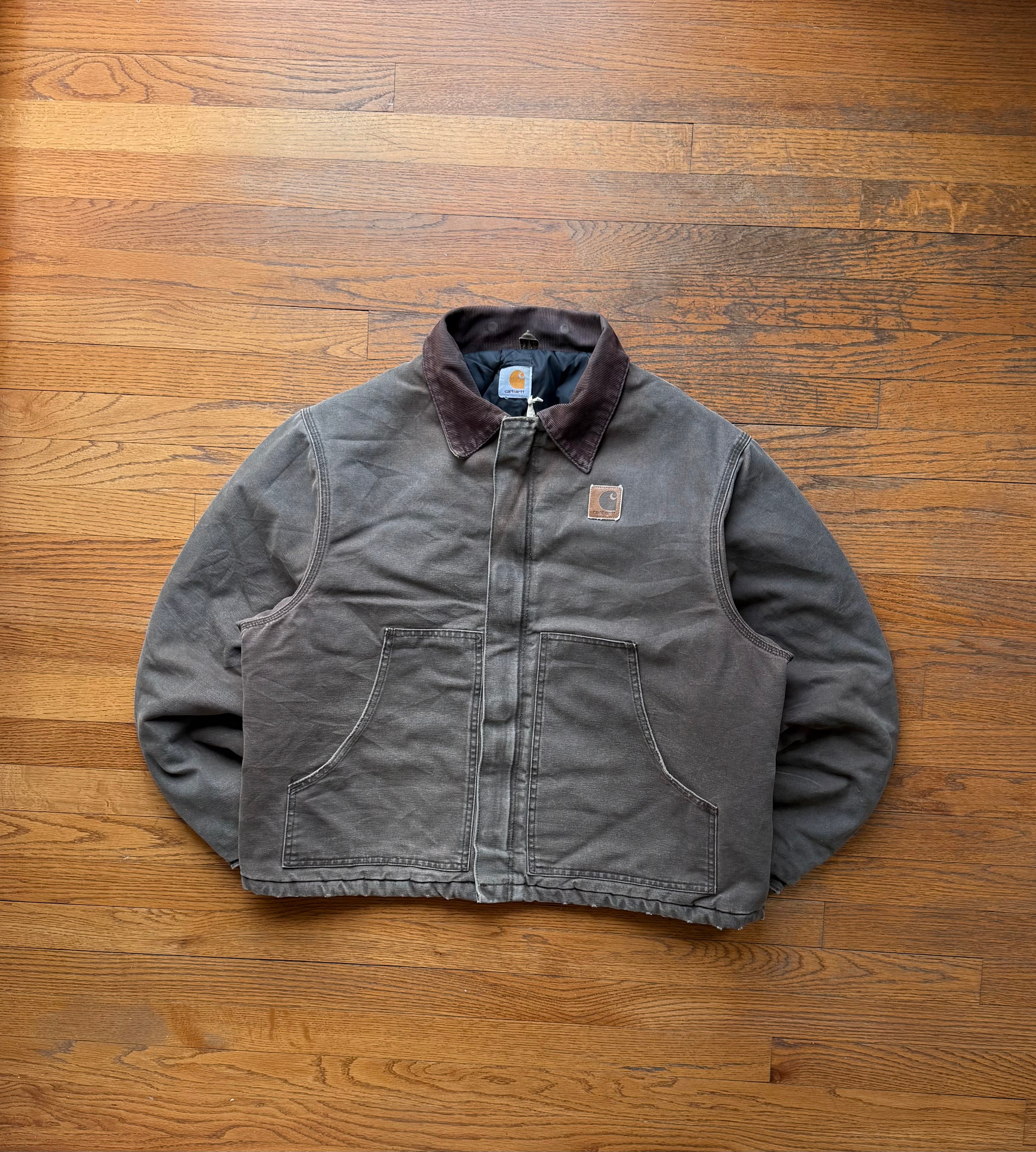 Faded n Distressed Chestnut Brown Carhartt Arctic Jacket - Boxy L