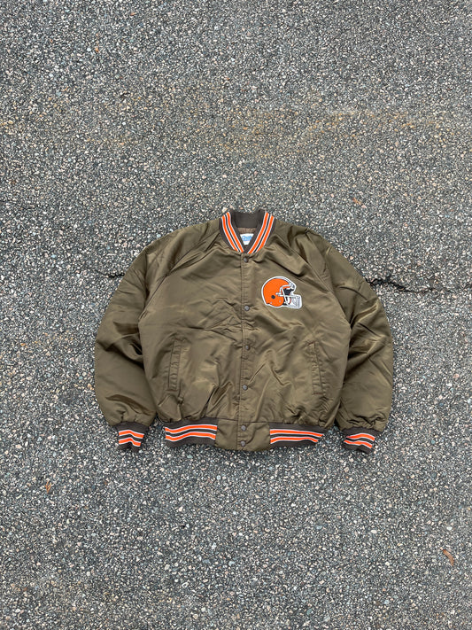 80’s Cleveland Browns Satin Jacket - Boxy Large