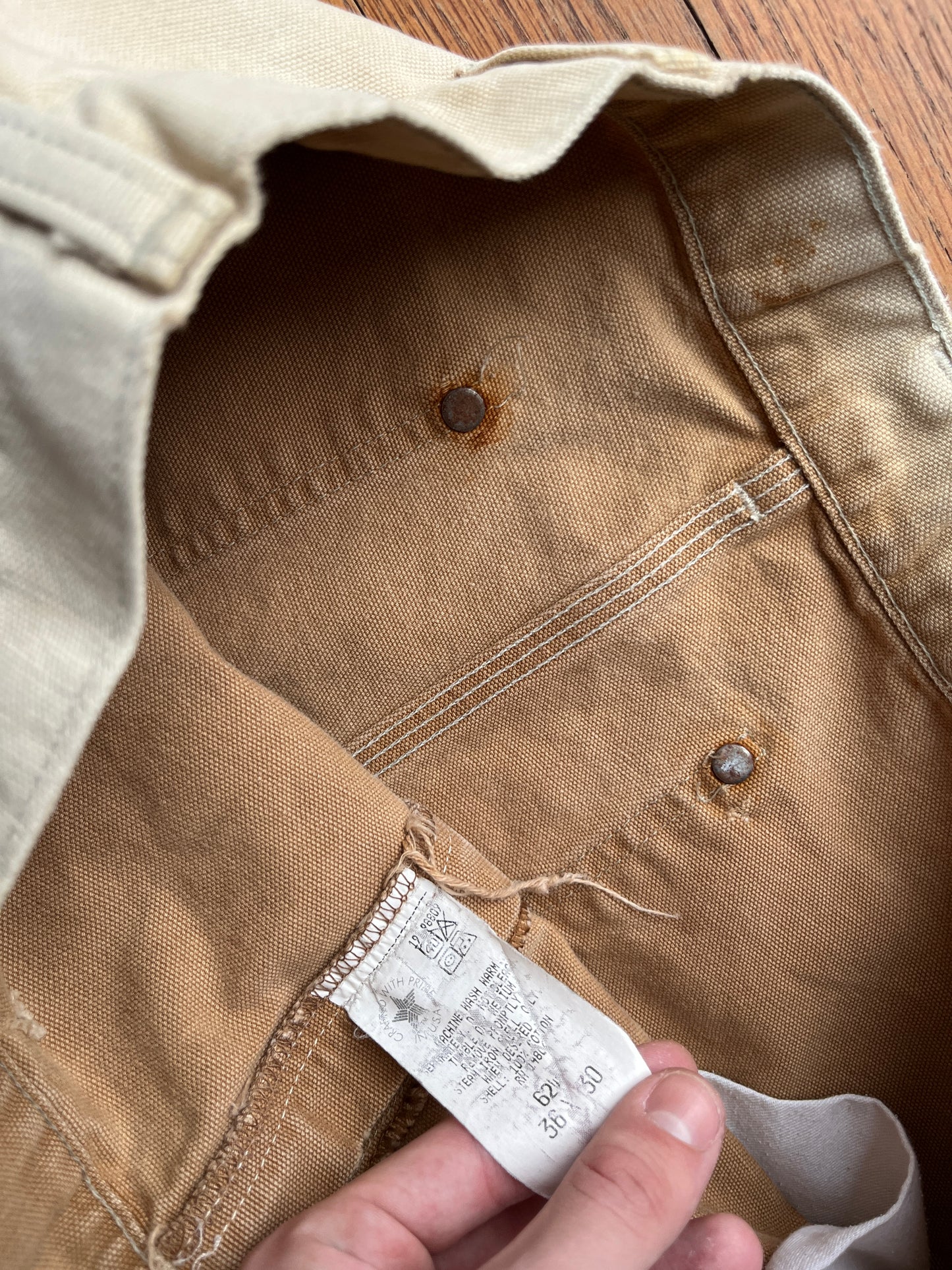 Faded Brown Carhartt Double Knee Pants - 32 x 28