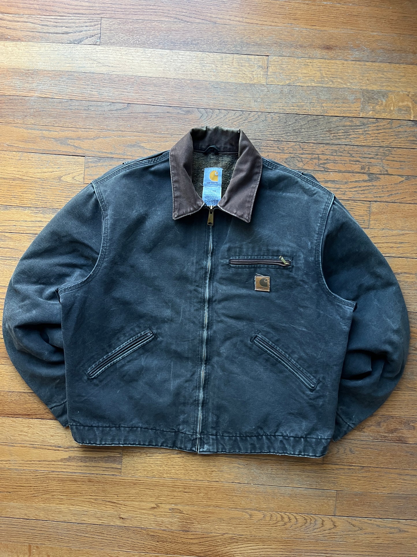 Faded Black Carhartt Detroit Jacket - Boxy M-L