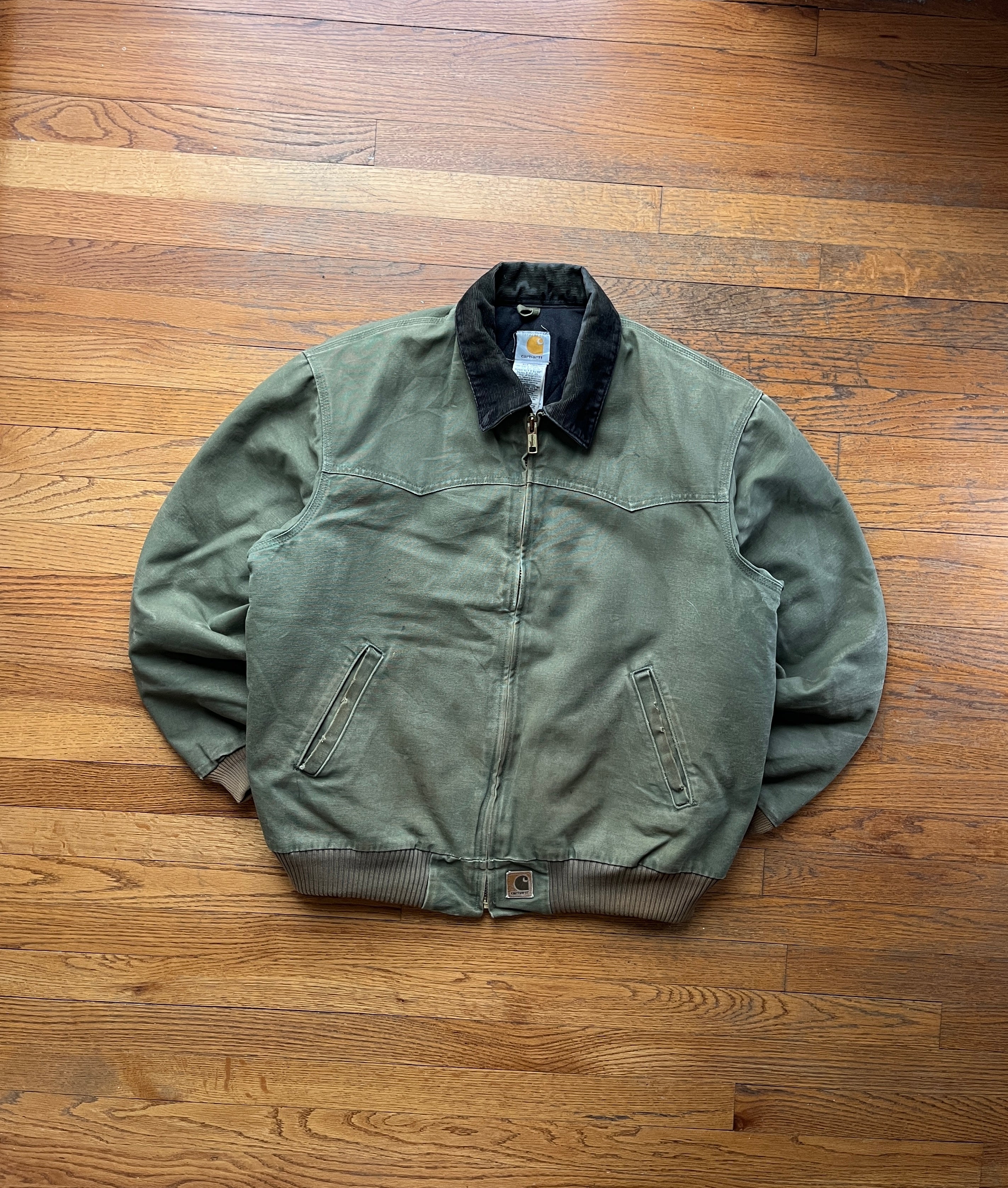 Vintage Carhartt Coat Full Zip shops Faded Green