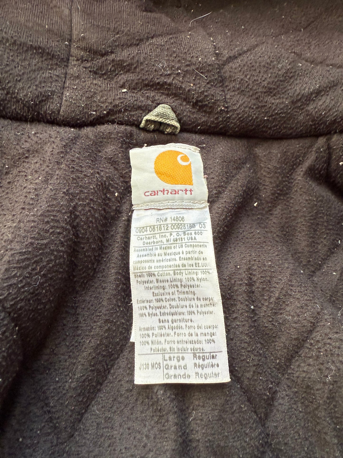 Faded Olive Green Carhartt Active Jacket - Large