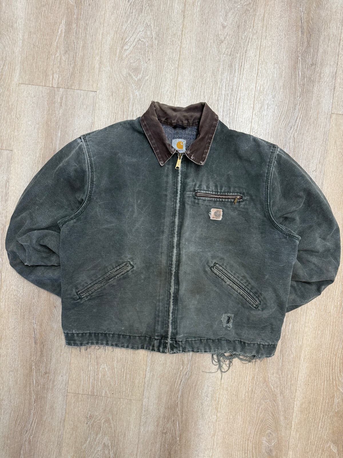 Faded Olive Green Carhartt Detroit Jacket - Boxy L-XL