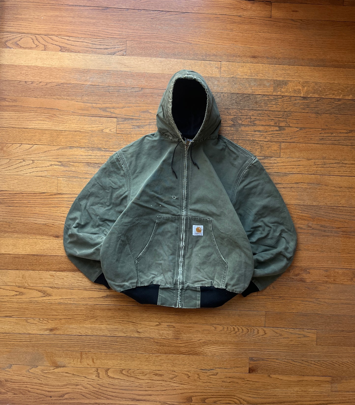 Faded Olive Green Carhartt Active Jacket - Boxy Medium