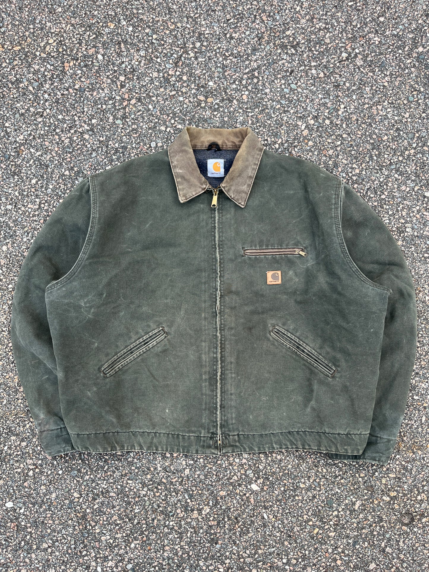 褪色橄榄绿色 Carhartt Detroit 夹克 - Boxy 2XL