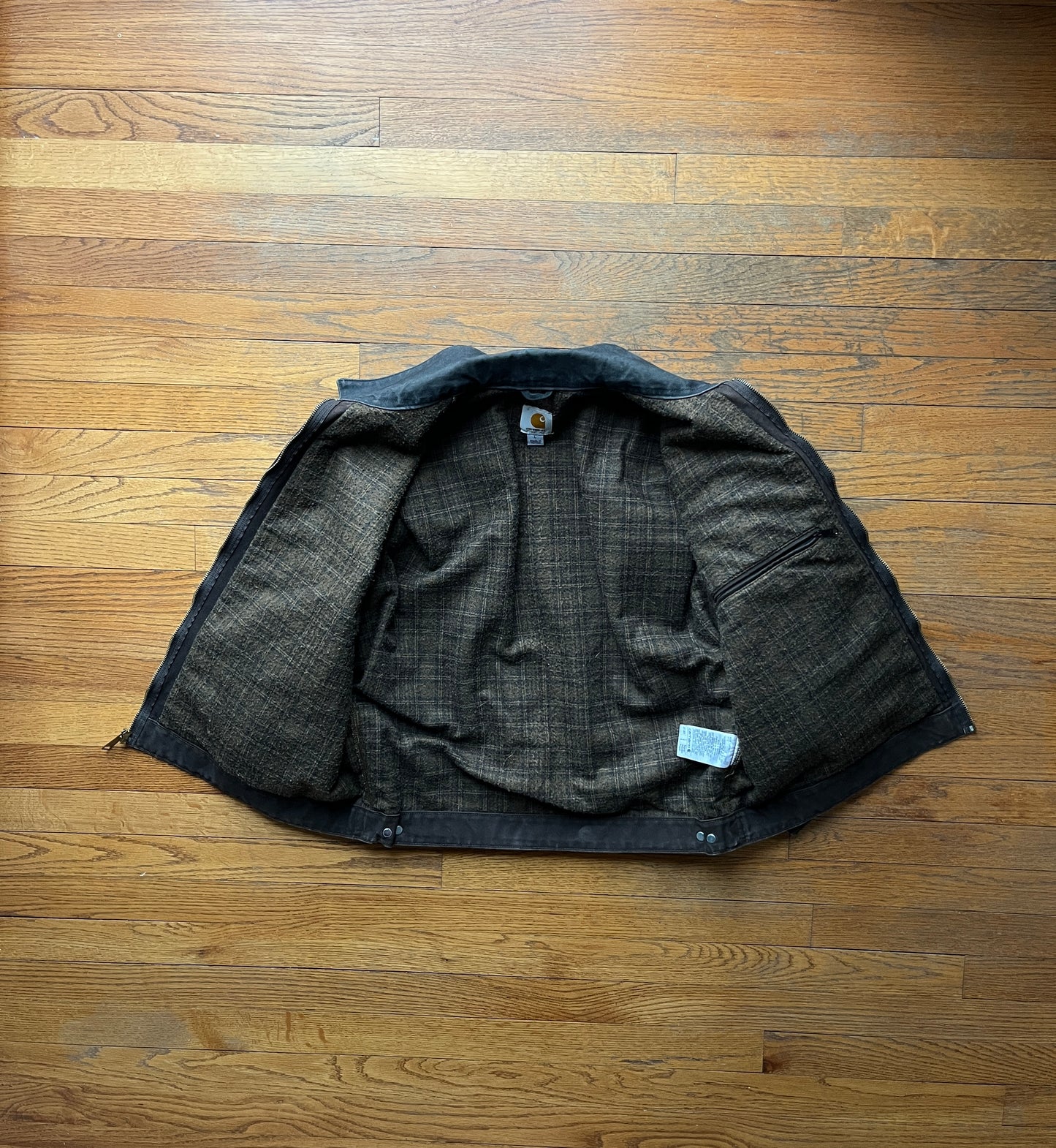 Faded Dark Brown Carhartt Detroit Jacket - Boxy Medium