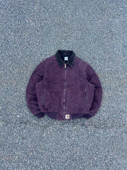 Faded Burgundy Carhartt Santa Fe Jacket - Boxy Large