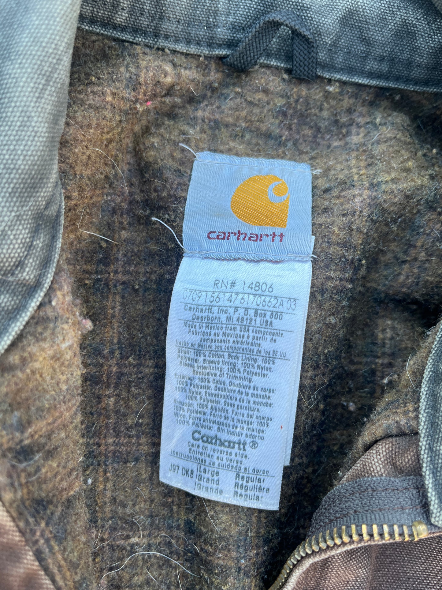 褪色棕色 Carhartt 底特律夹克 - 中号