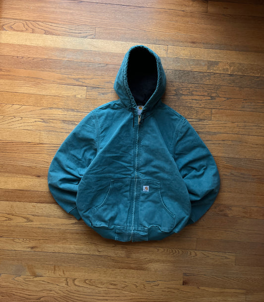 Faded Teal Blue Carhartt Active Jacket - Medium