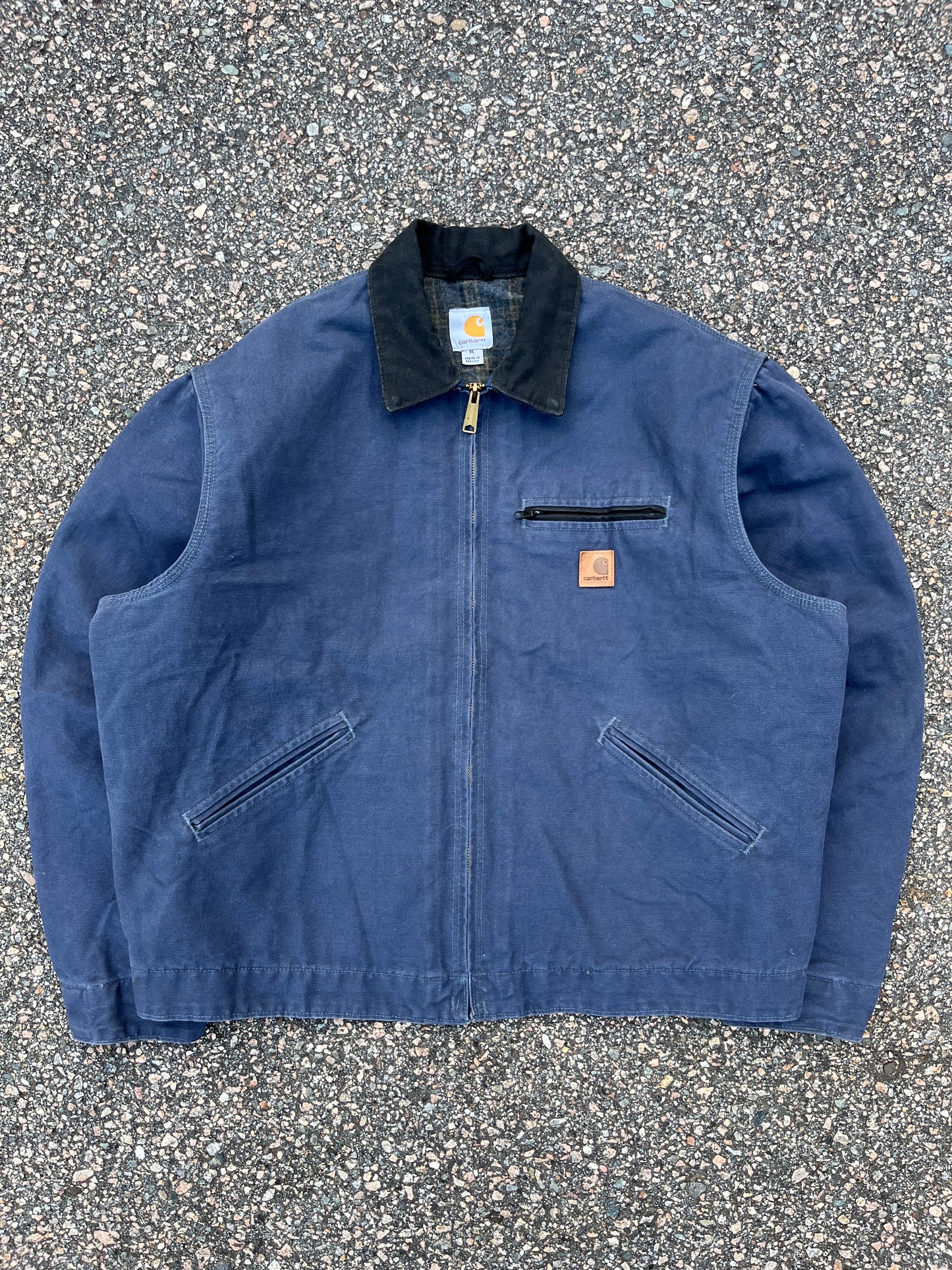 Faded Deep Blue Carhartt Detroit Jacket - Boxy L-XL