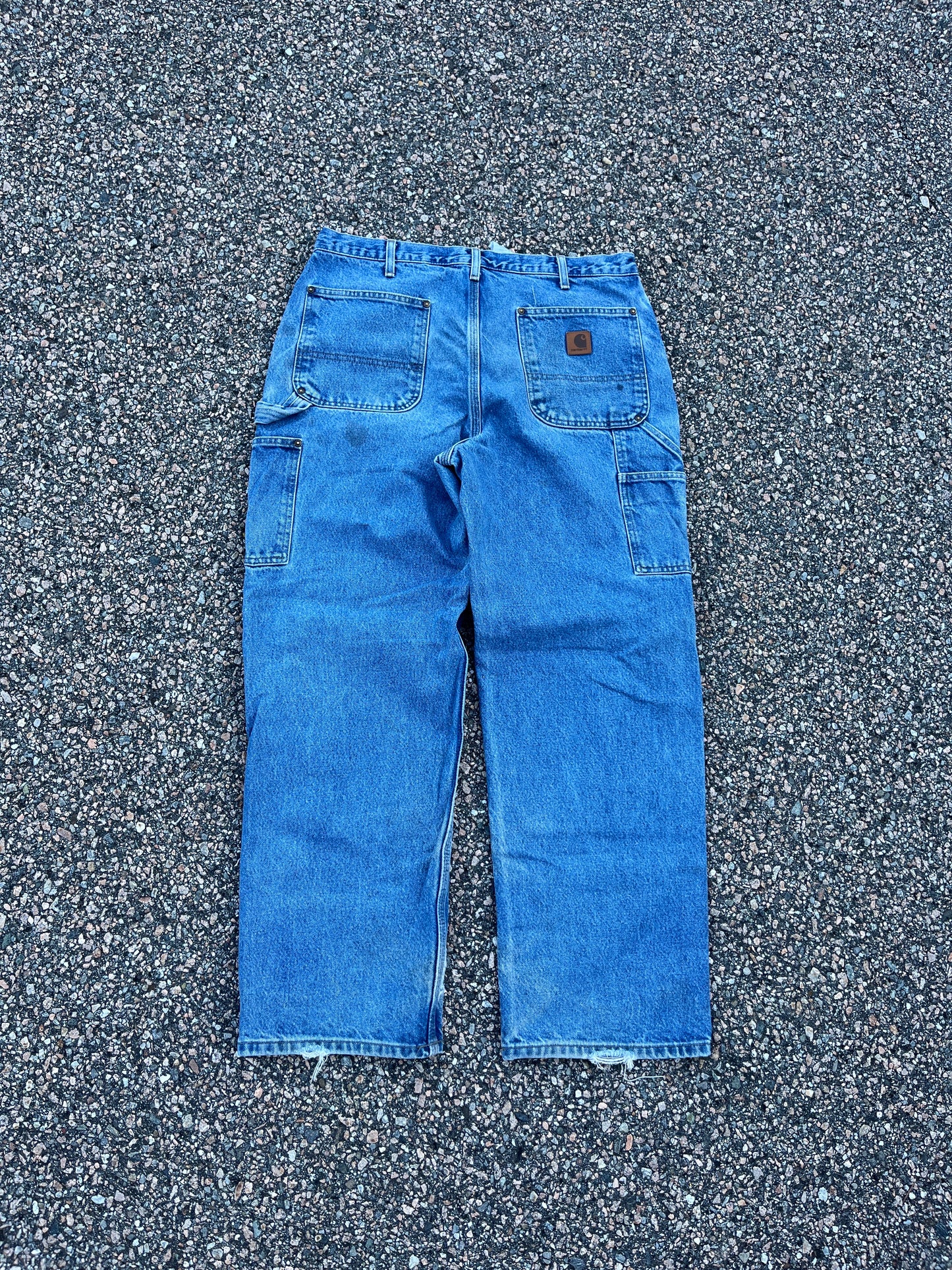 Faded Denim Carhartt Double Knee Pants - 33 x 29