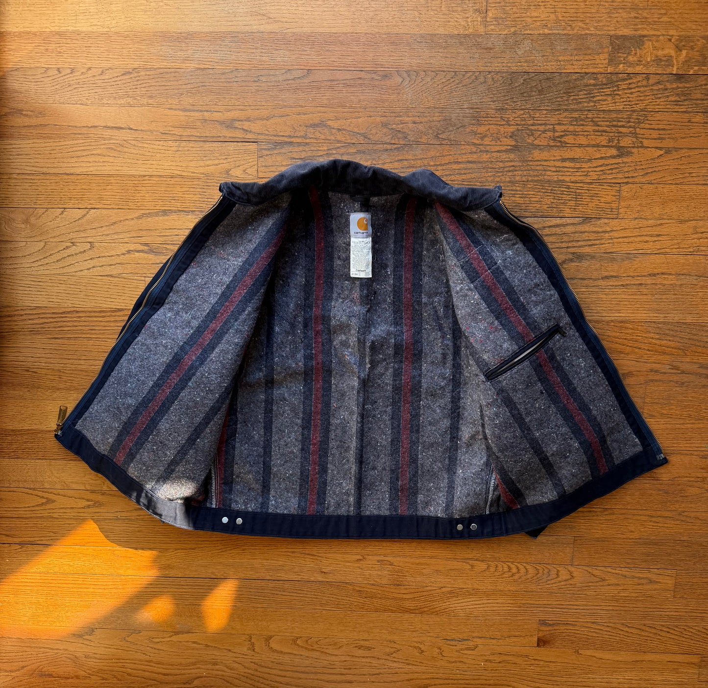 Faded Dark Navy Carhartt Detroit Jacket - Large