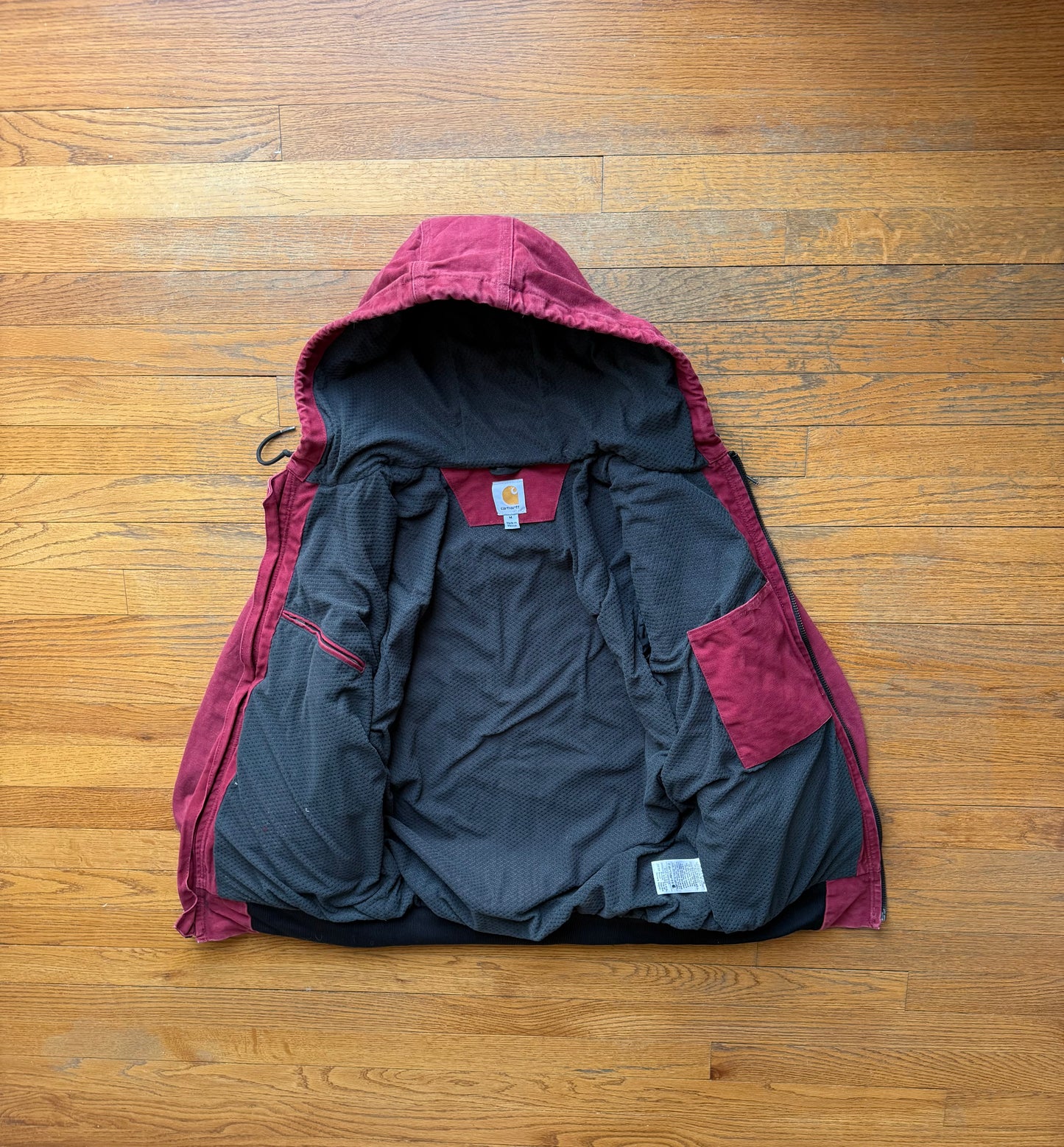 Faded Dark Red Carhartt Active Jacket - Medium