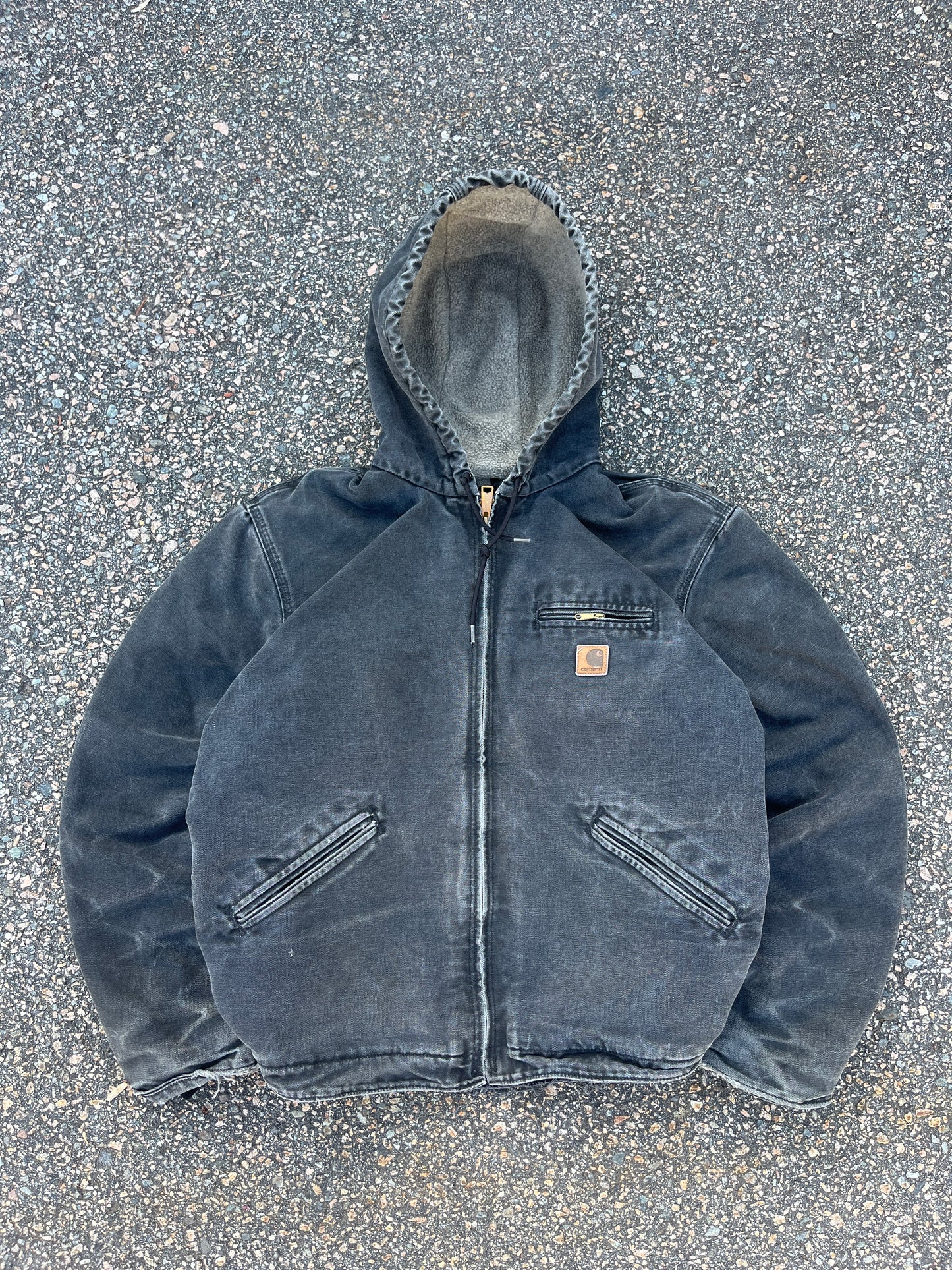 褪色黑色 Carhartt Sherpa 衬里夹克 - 中号