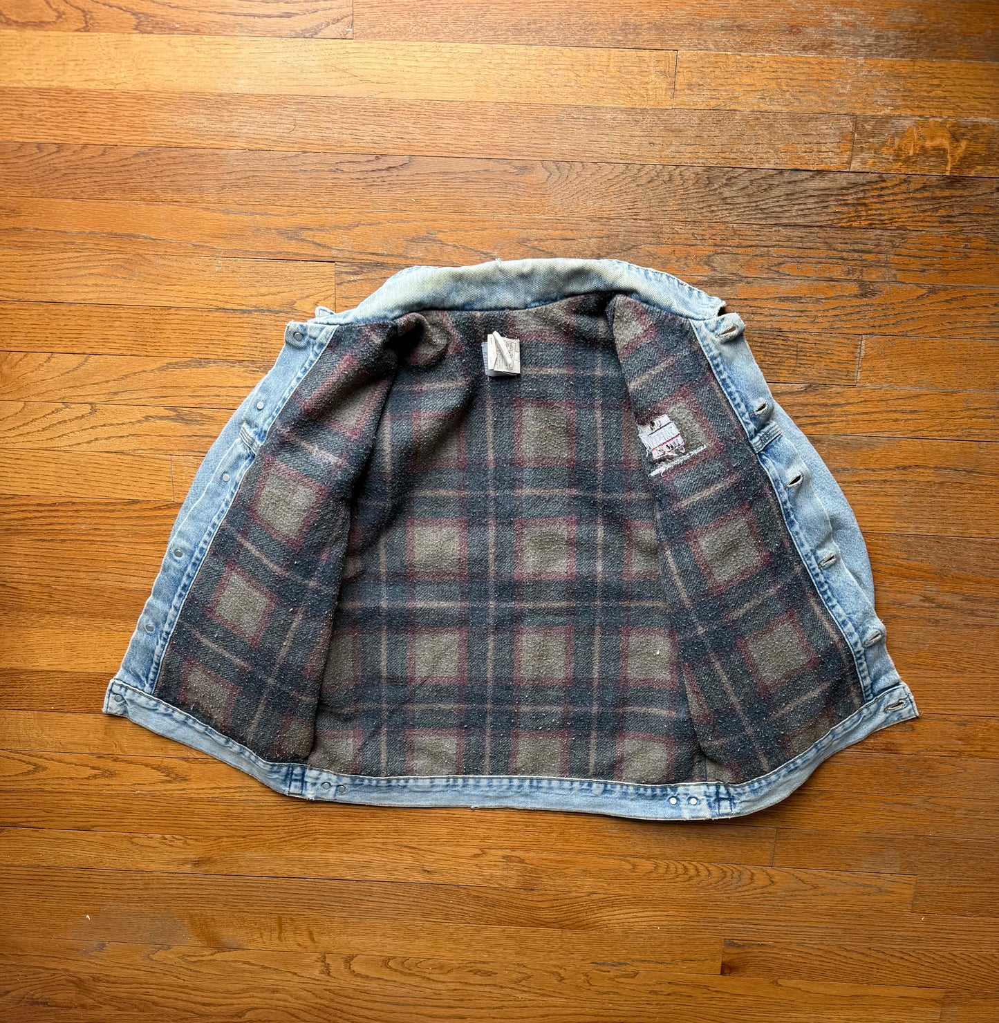 Faded Denim Carhartt Trucker Jacket Rare Liner - Large