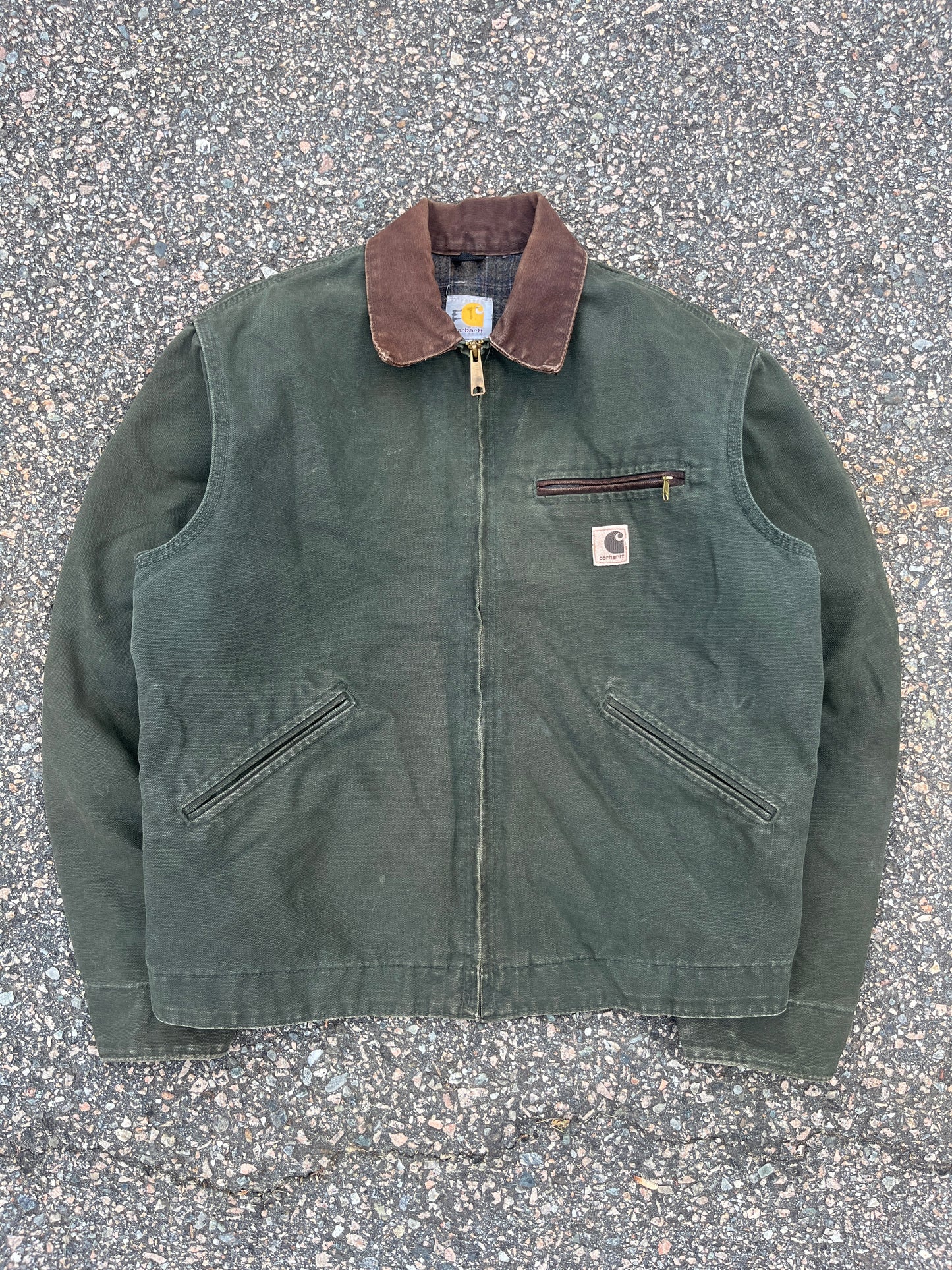 褪色橄榄绿色 Carhartt 底特律夹克 - 中号