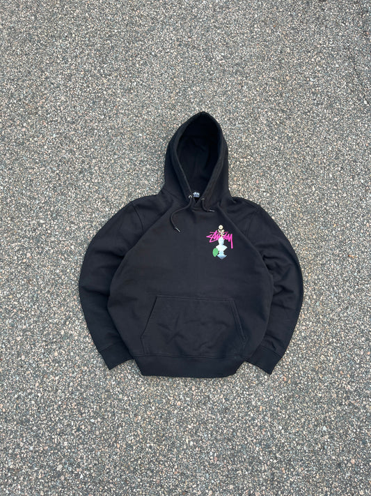 Rare Black Stussy Psychedelic Hoodie - XL