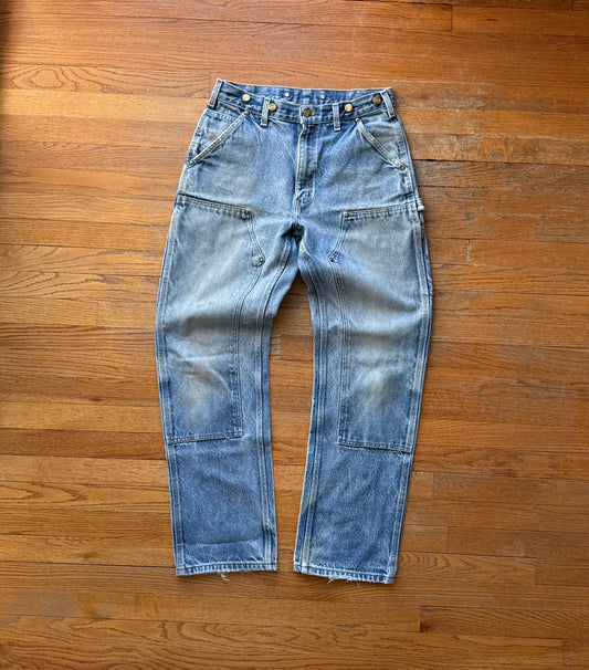 Faded Denim Carhartt Double Knee Pants - 32 x 32