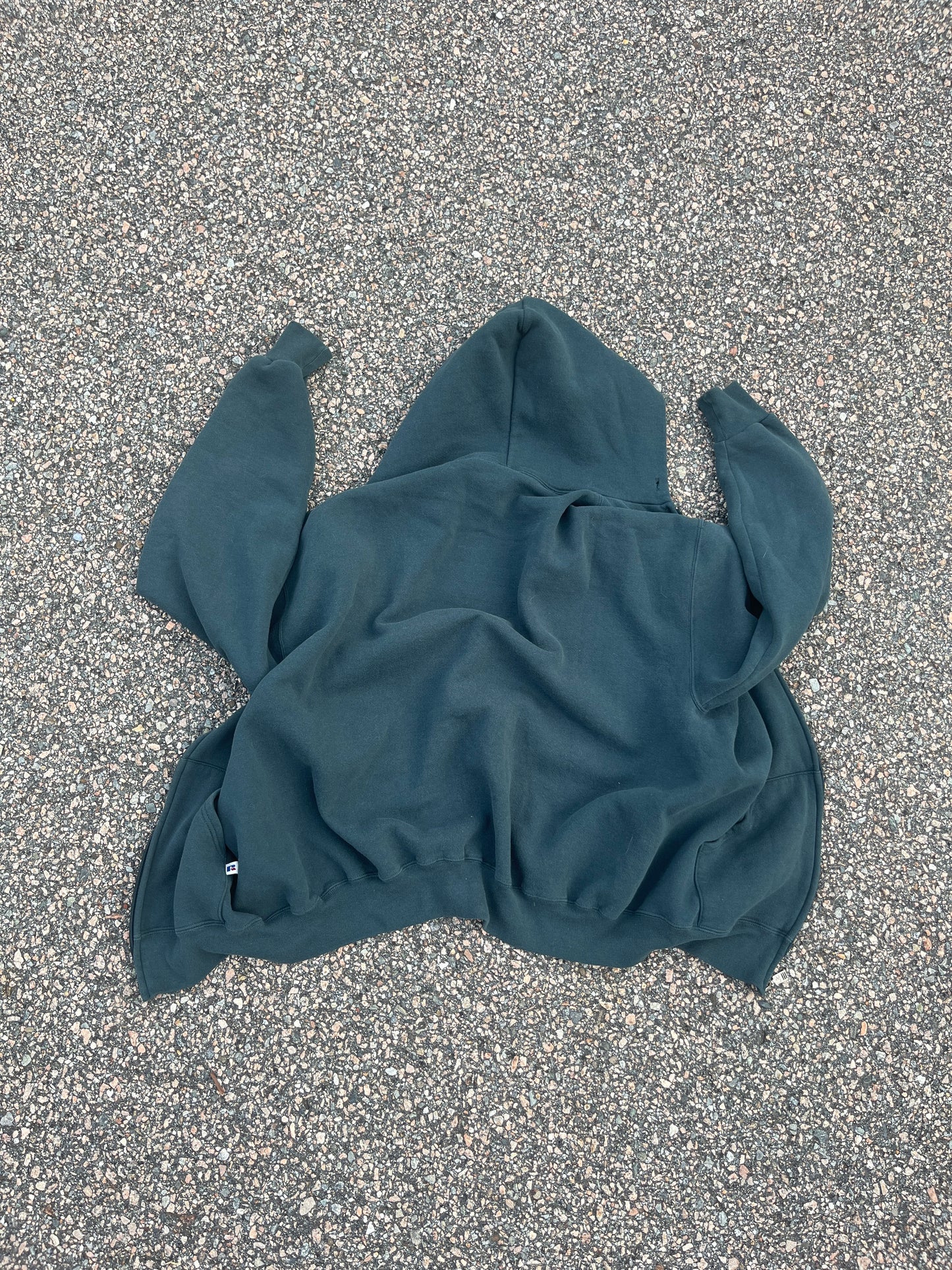 90’s Faded Hunter Green Russell Hoodie - XL