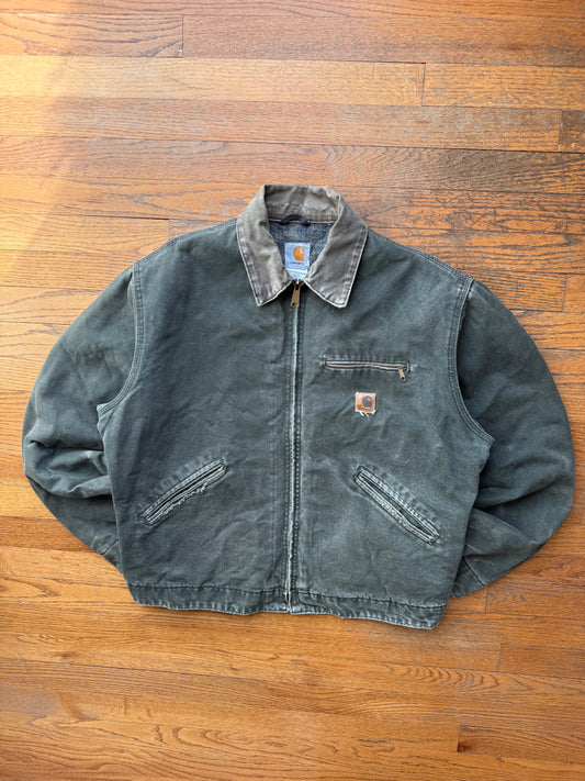 Faded Olive Green Carhartt Detroit Jacket - Large