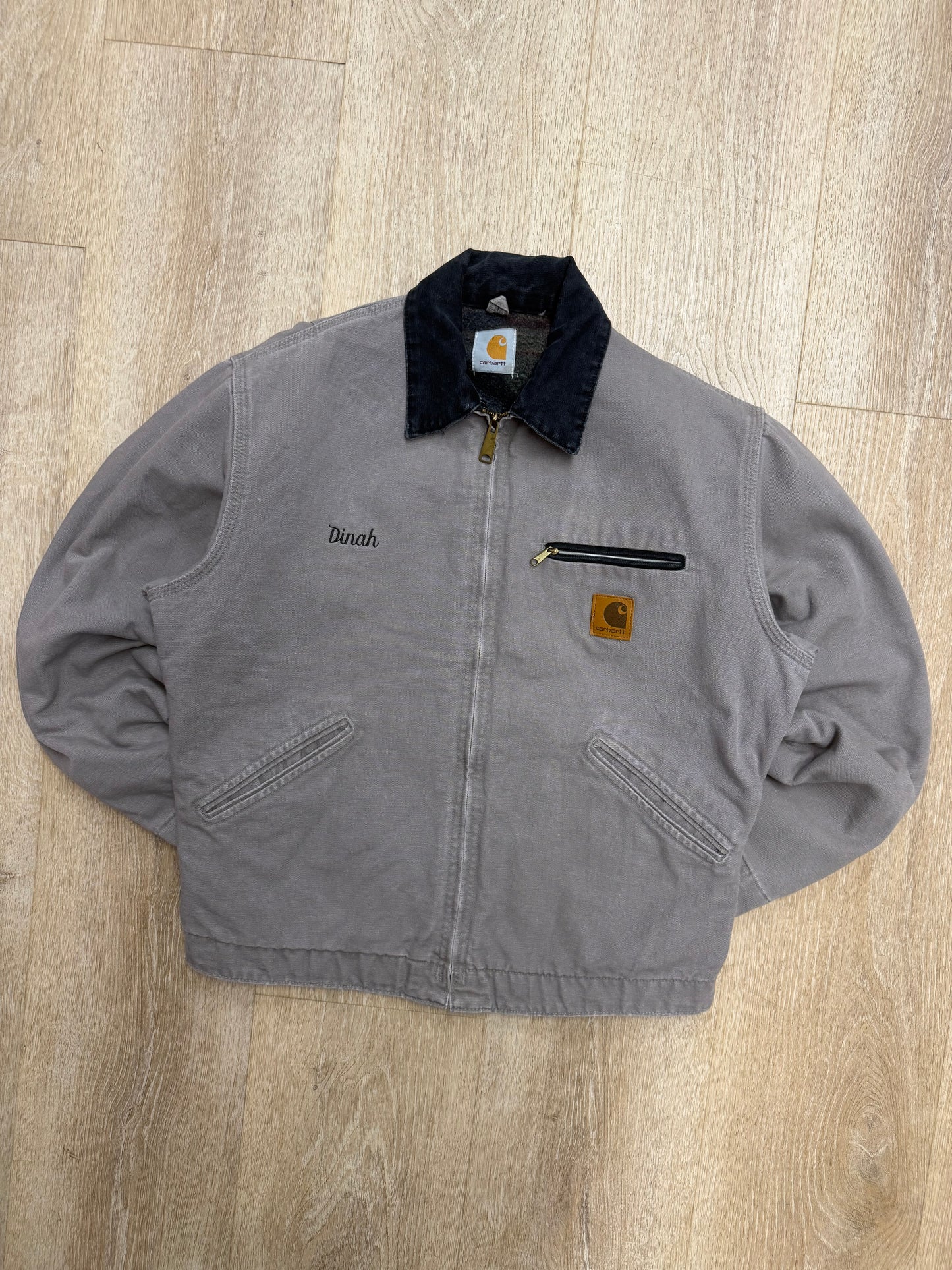 Faded Cement Grey Carhartt Detroit Jacket - Medium