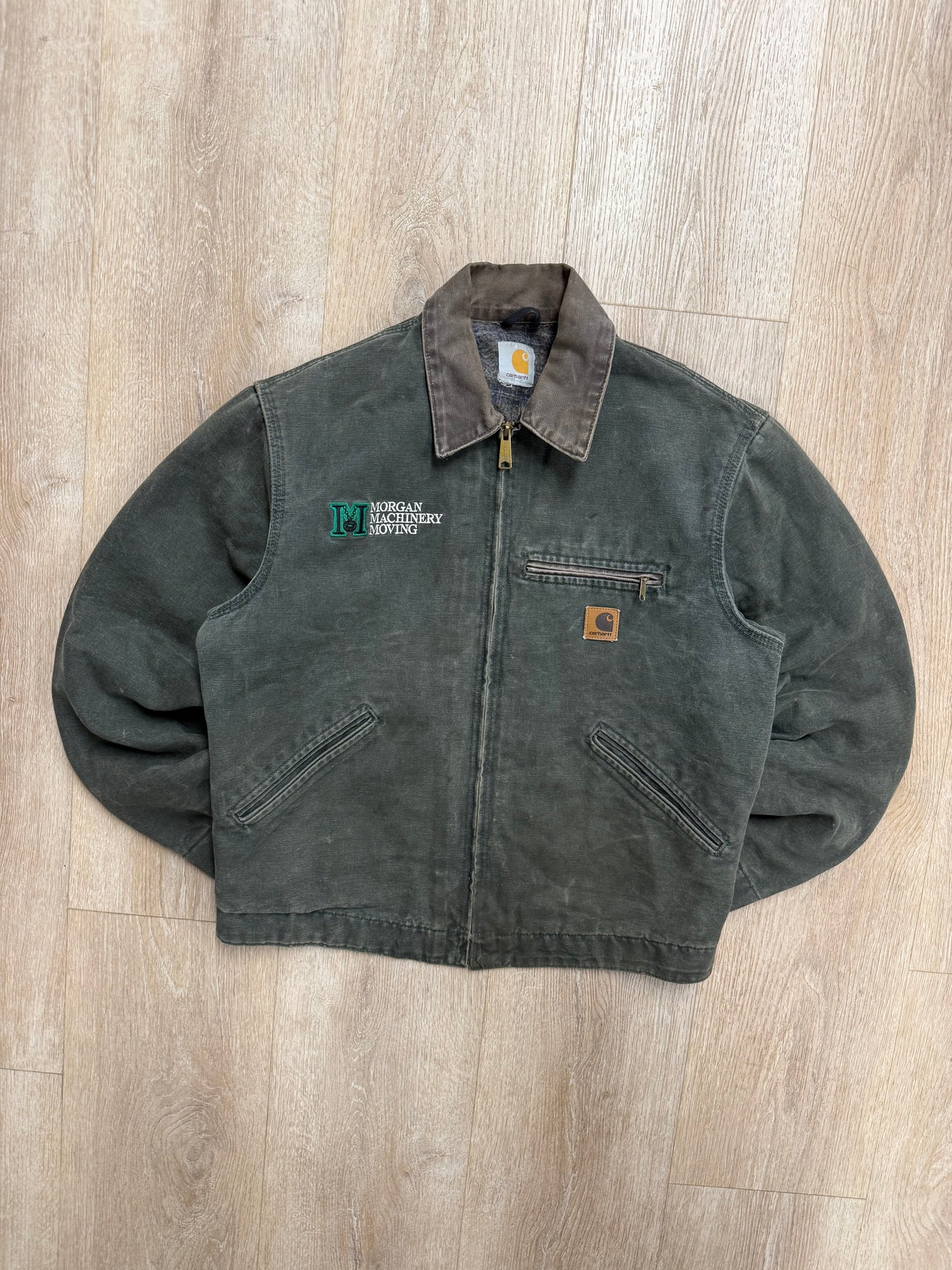 Faded Olive Green Carhartt Detroit Jacket - Medium