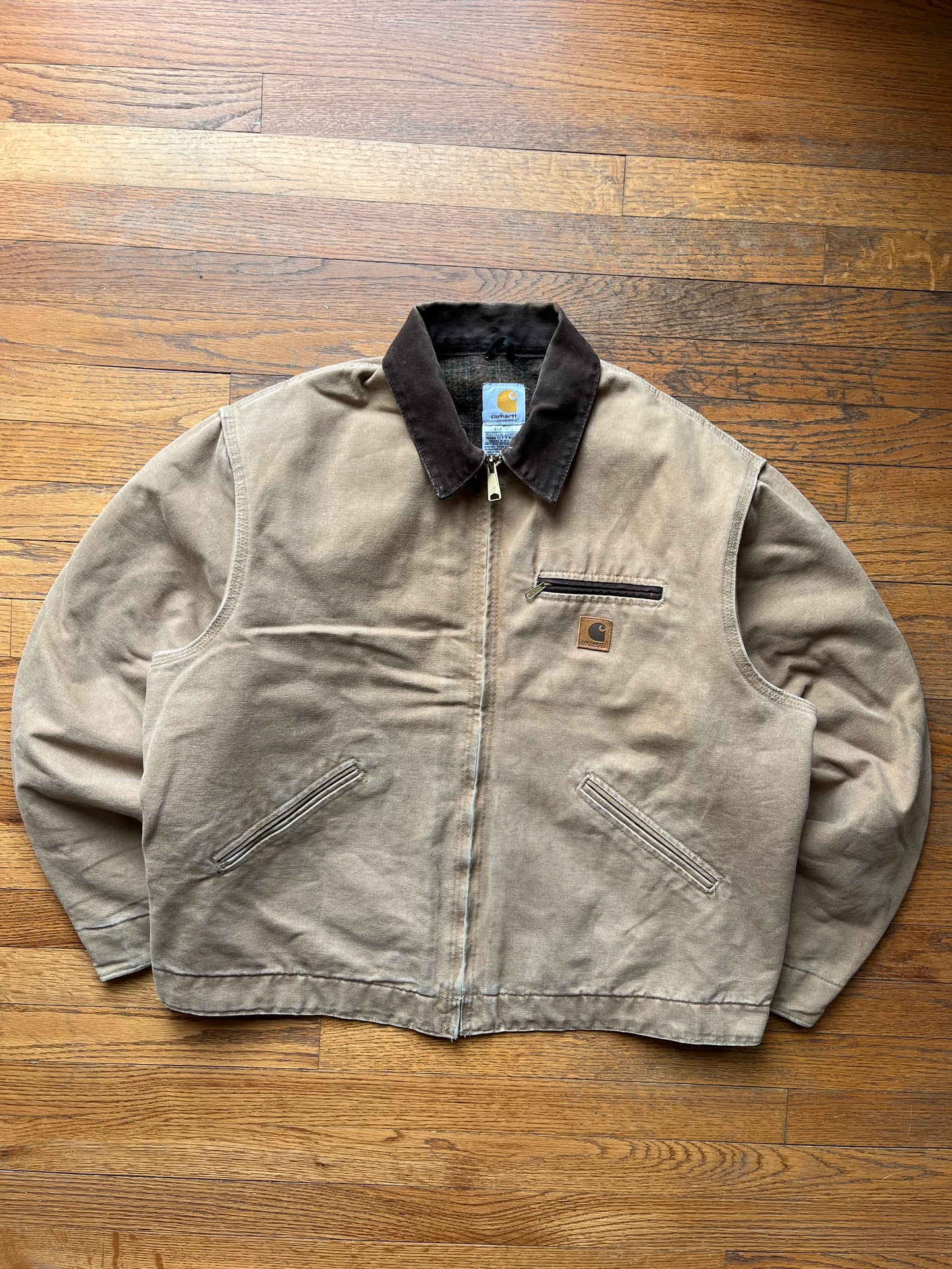 褪色驼棕色 Carhartt Detroit 夹克 - 宽松大号