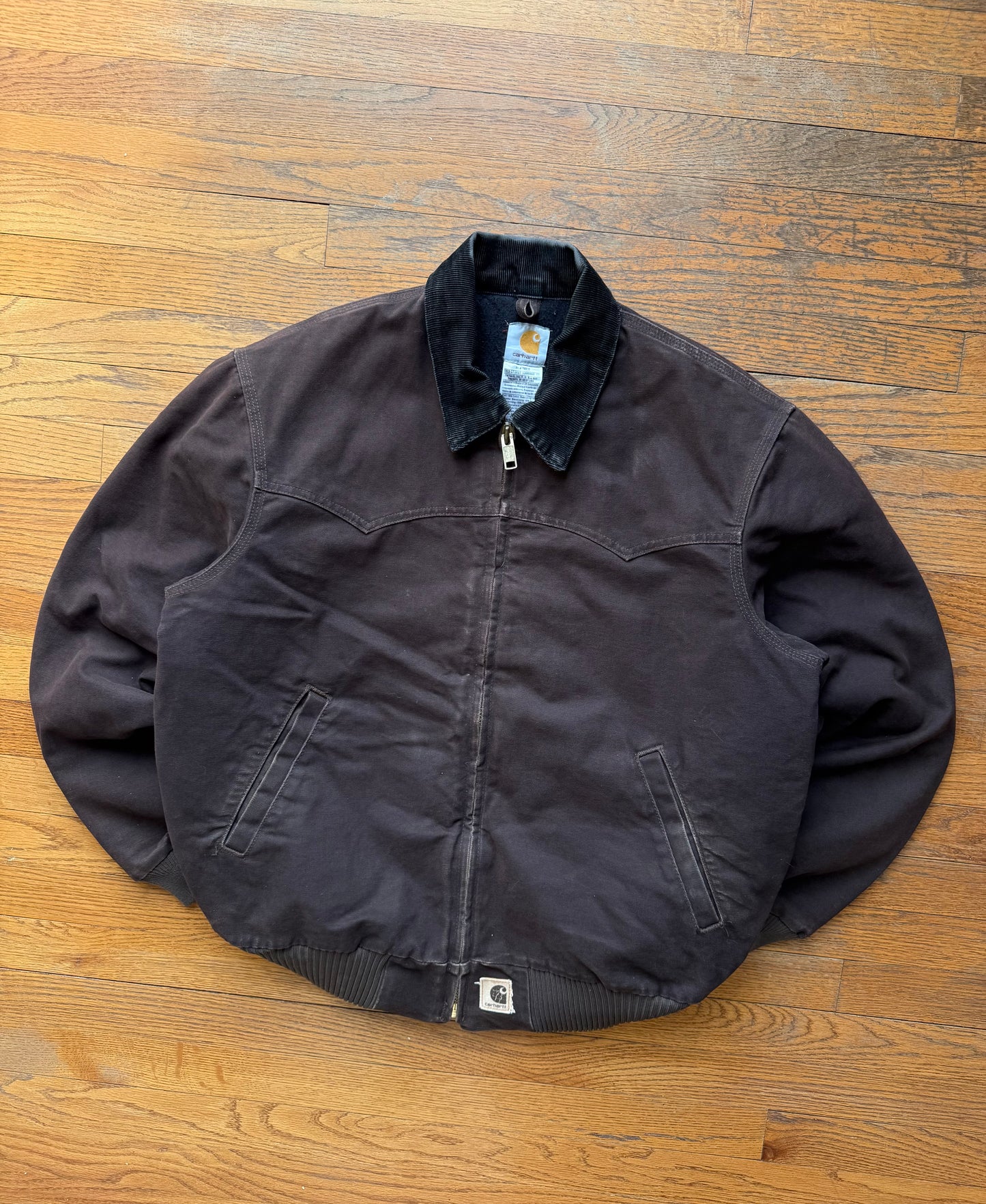 Faded Dark Brown Carhartt Santa Fe Jacket - Large