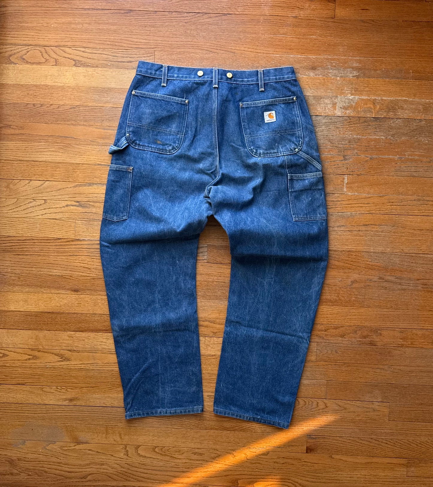 Faded Denim Carhartt Double Knee Pants - 36 x 31
