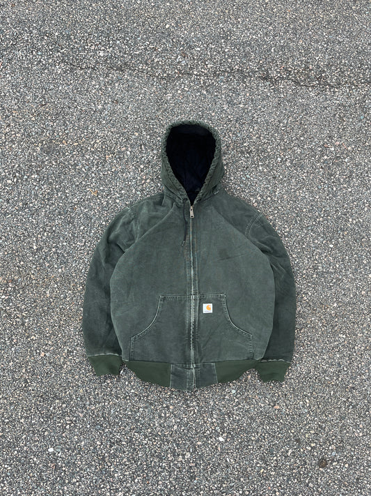 褪色橄榄绿色 Carhartt 运动夹克 - 中号