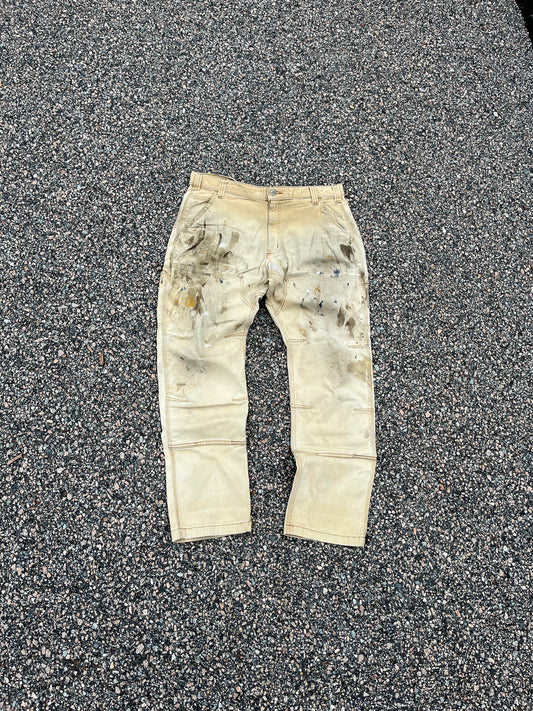 Faded Tan Carhartt Double Knee Pants - 36 x 30