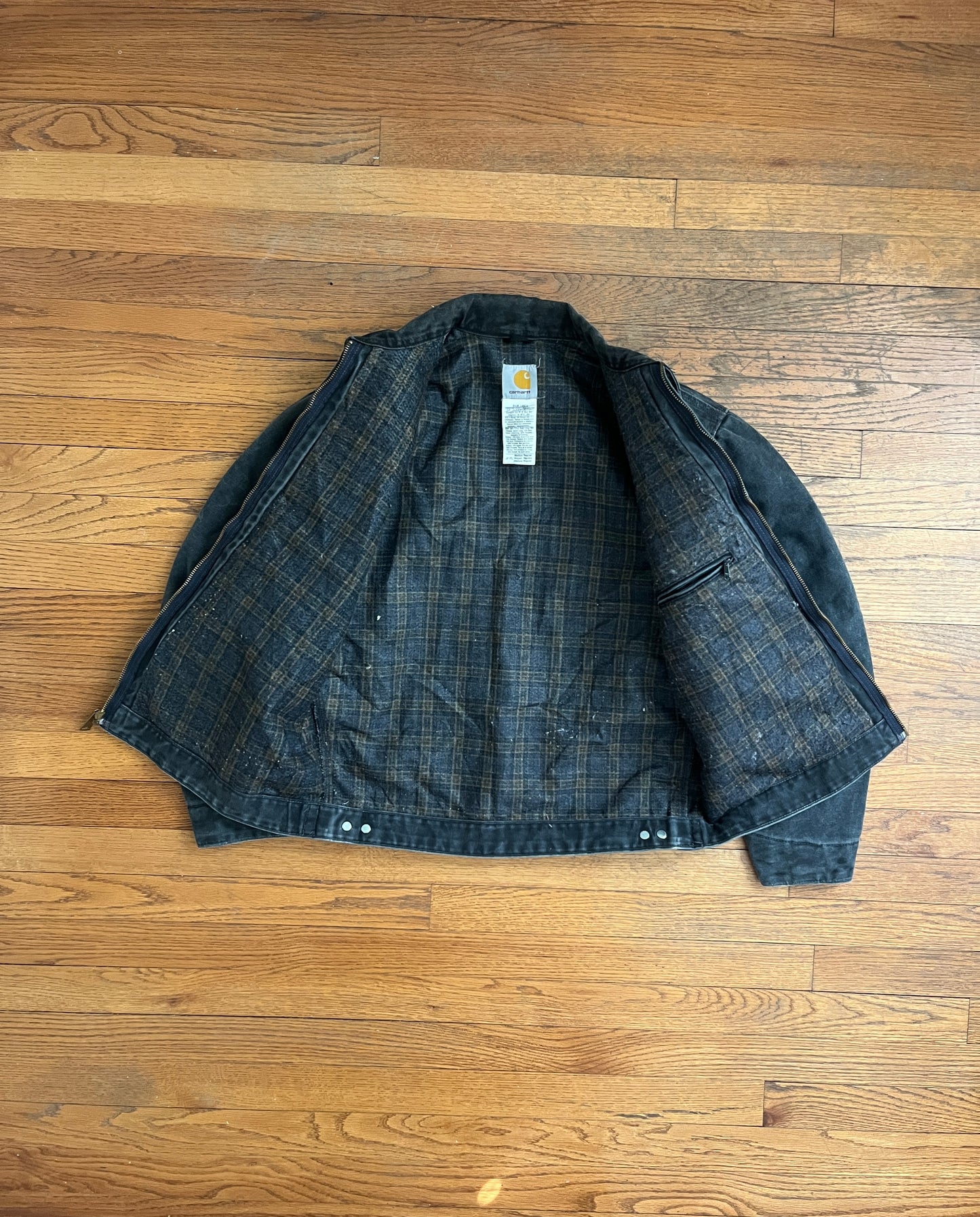 褪色汽油蓝色 Carhartt 底特律夹克 - 中号