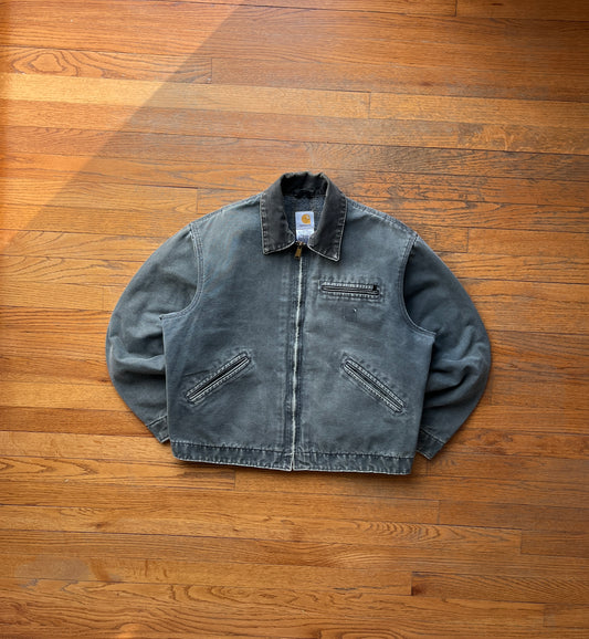 Faded Petrol Blue Carhartt Detroit Jacket - Boxy Medium