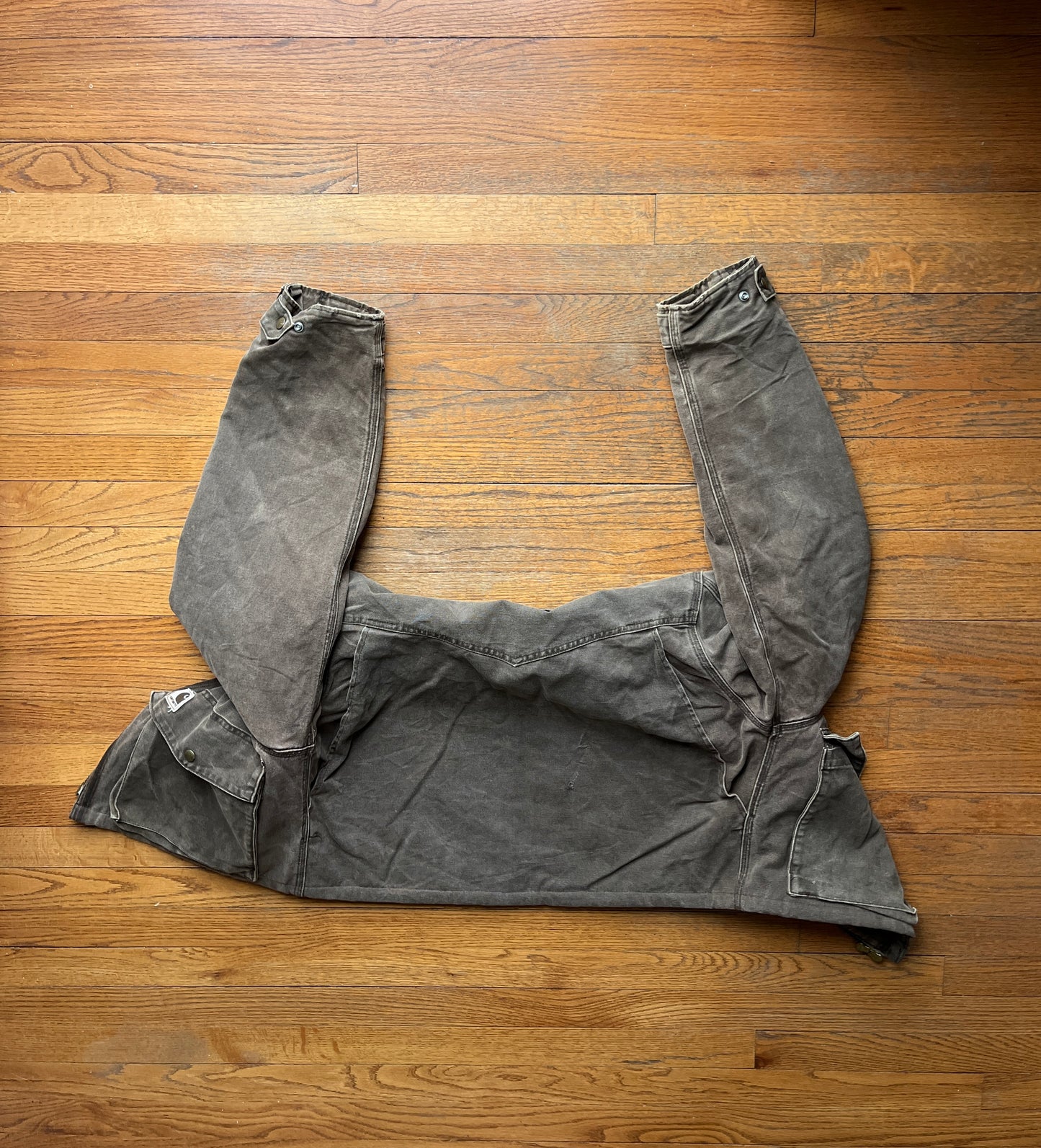 Faded Chestnut Brown Cropped Carhartt Chore Jacket - Medium