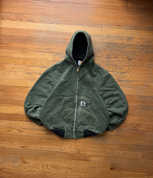 Faded Olive Green Carhartt Active Jacket - Medium