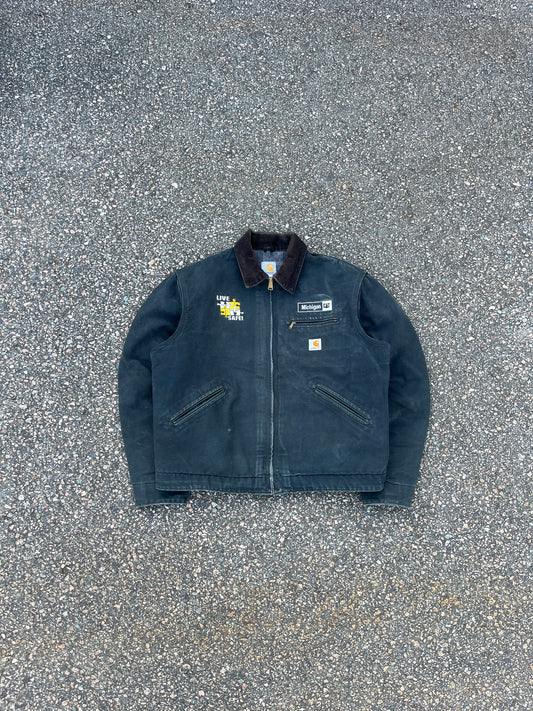 褪色黑色 Carhartt Detroit 夹克 - 中号宽松款