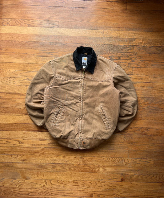 褪色棕色 Carhartt Santa Fe 夹克 - 中号